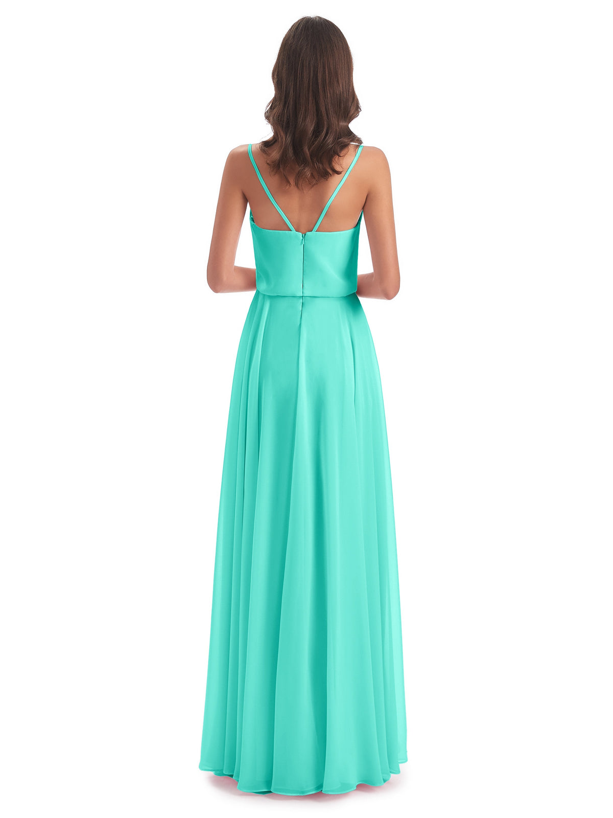 Leah Floor Length Spaghetti Straps Chiffon Bridesmaid Dresses