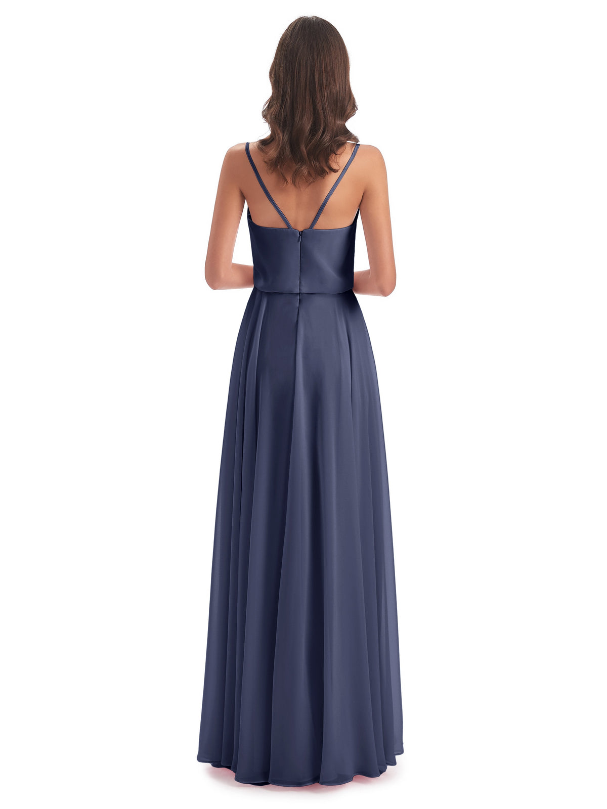 Leah Floor Length Spaghetti Straps Chiffon Bridesmaid Dresses