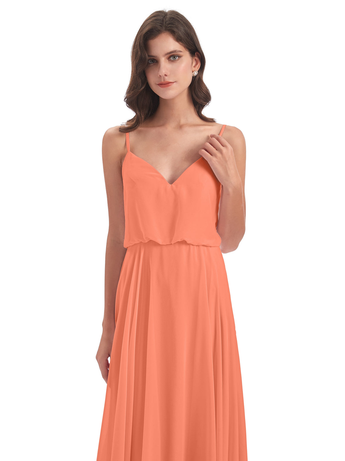 Leah Floor Length Spaghetti Straps Chiffon Bridesmaid Dresses