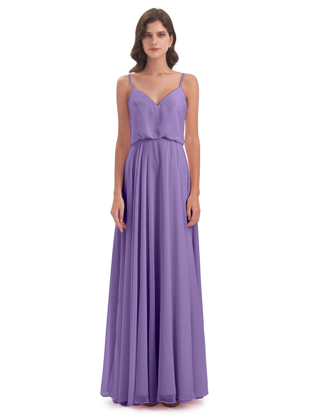 Leah Floor Length Spaghetti Straps Chiffon Bridesmaid Dresses