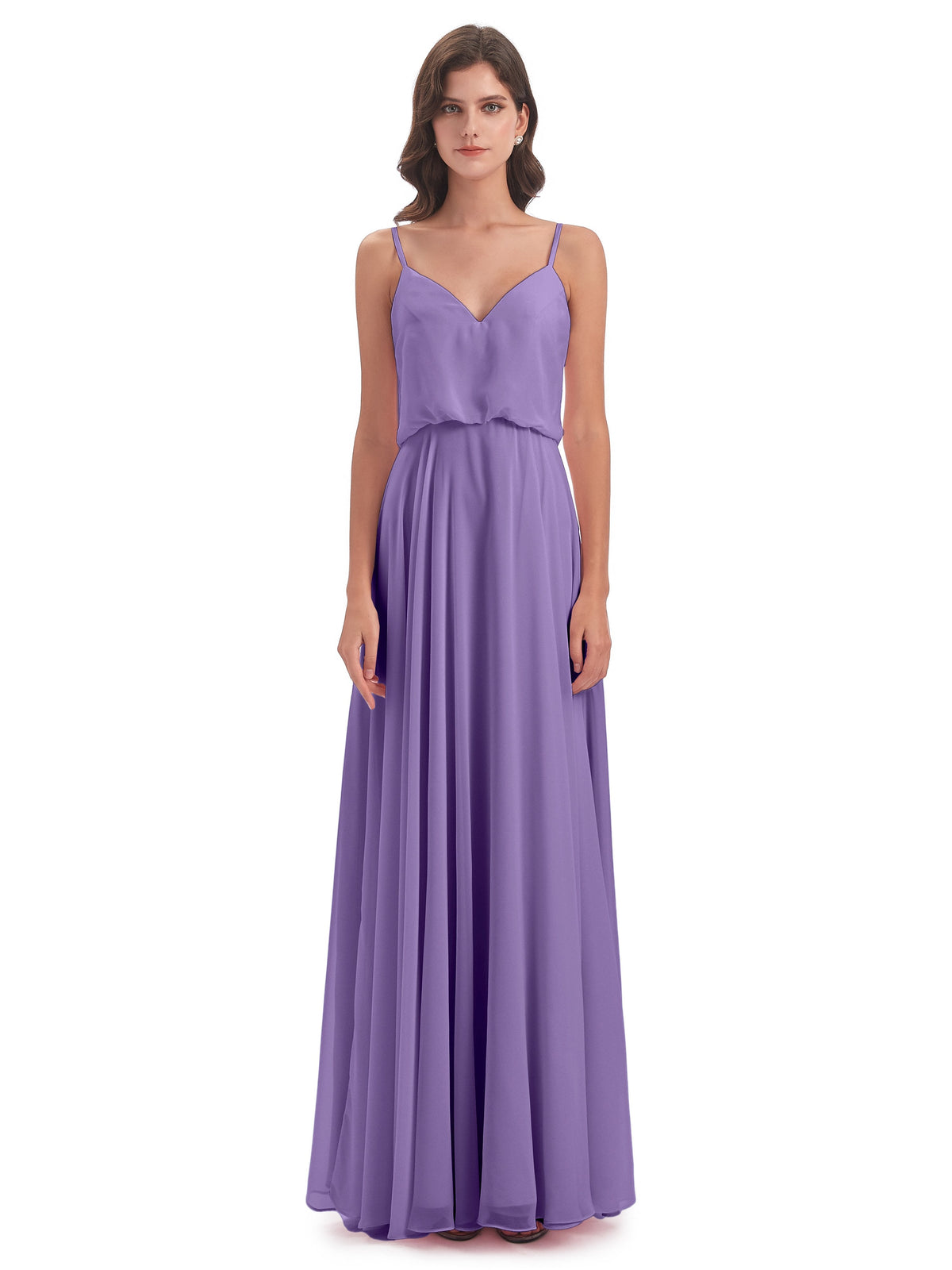 Leah Floor Length Spaghetti Straps Chiffon Bridesmaid Dresses