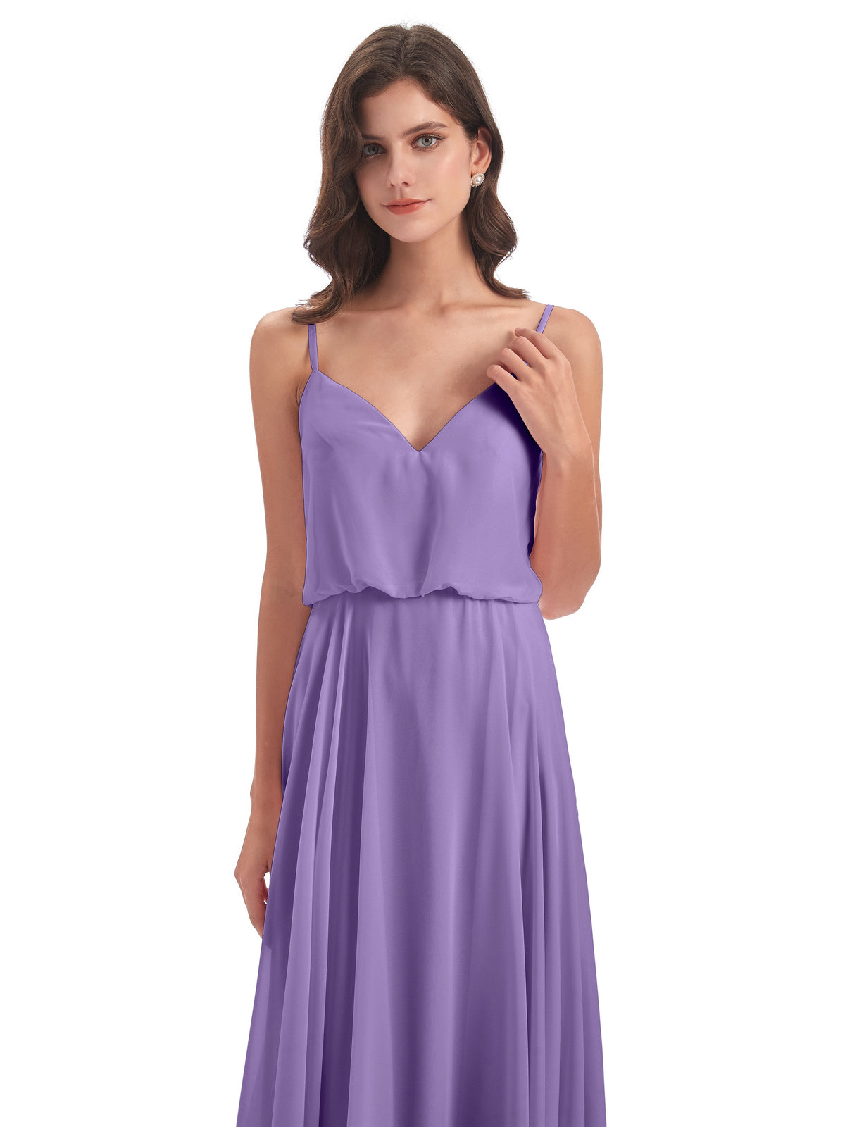 Leah Floor Length Spaghetti Straps Chiffon Bridesmaid Dresses