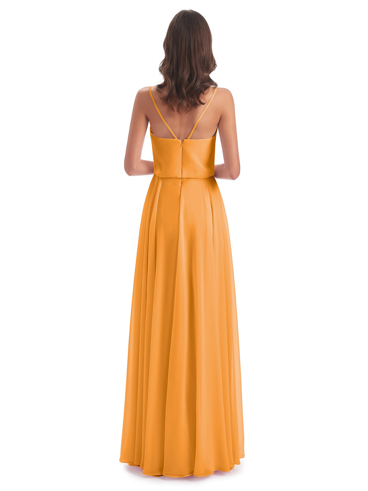 Leah Floor Length Spaghetti Straps Chiffon Bridesmaid Dresses