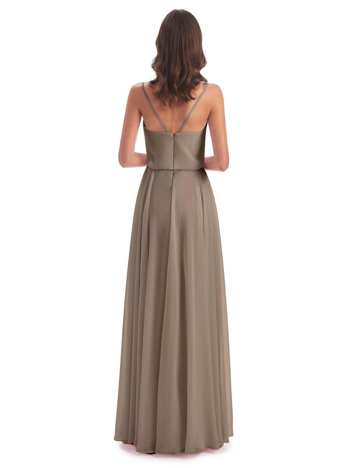 Leah Floor Length Spaghetti Straps Chiffon Bridesmaid Dresses