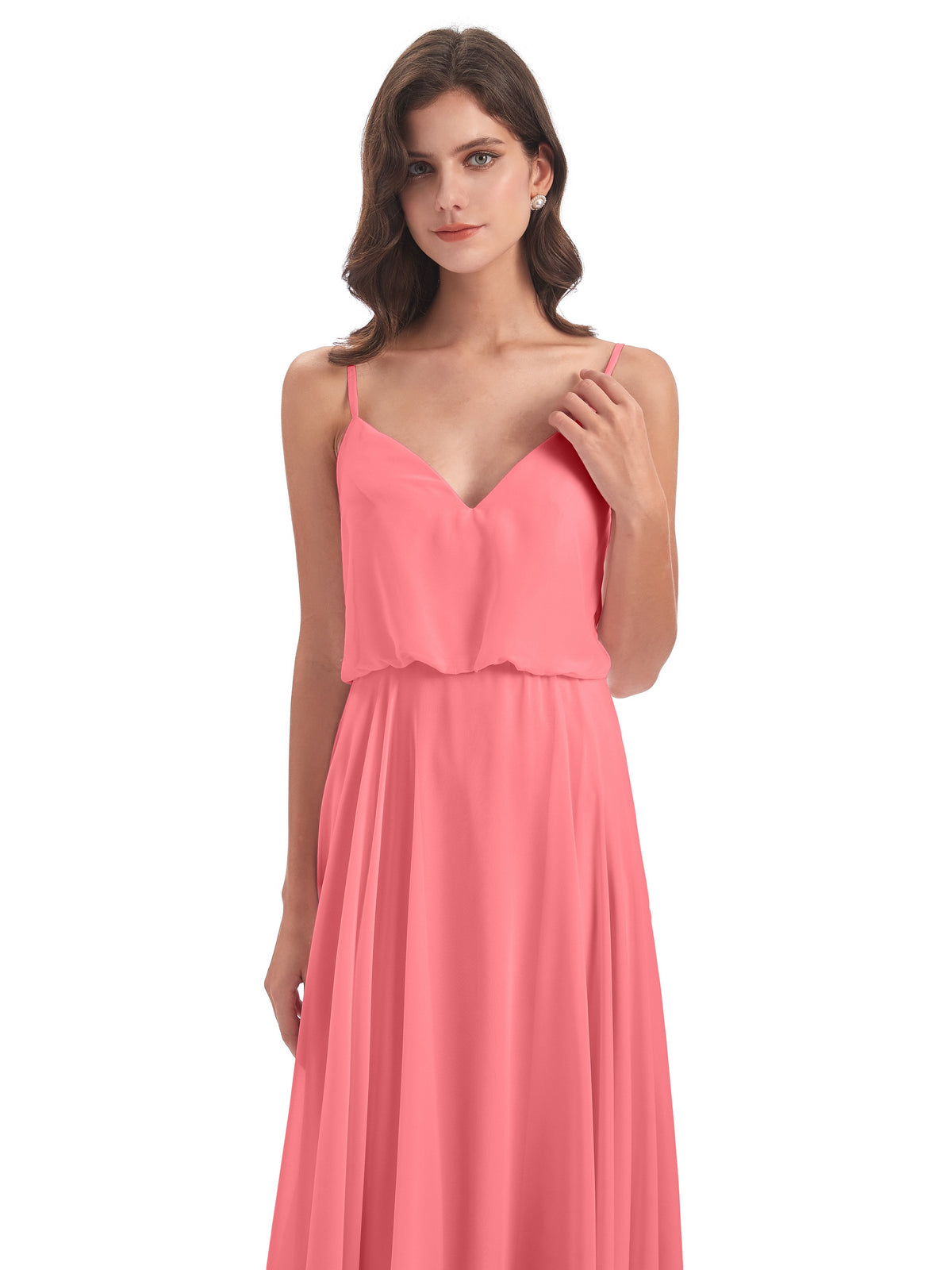 Leah Floor Length Spaghetti Straps Chiffon Bridesmaid Dresses