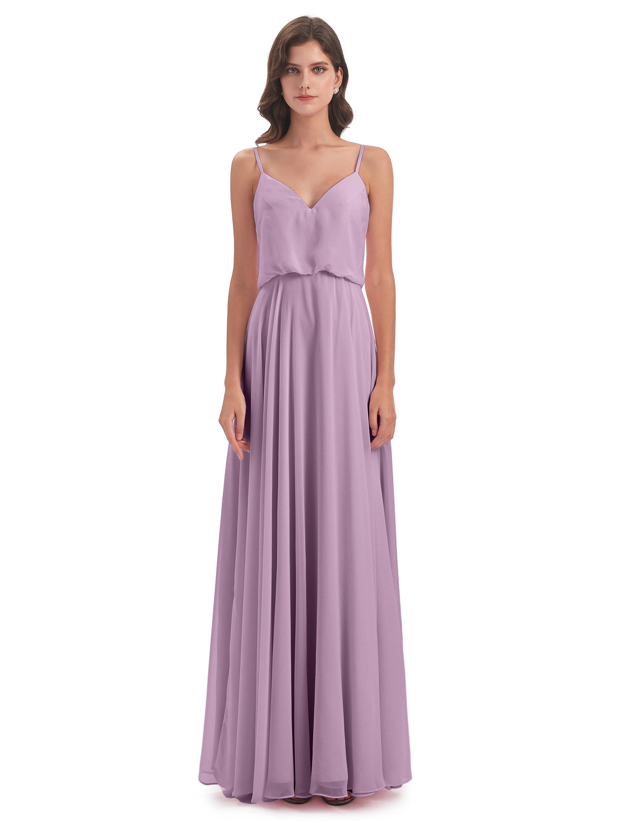 Leah Floor Length Spaghetti Straps Chiffon Bridesmaid Dresses