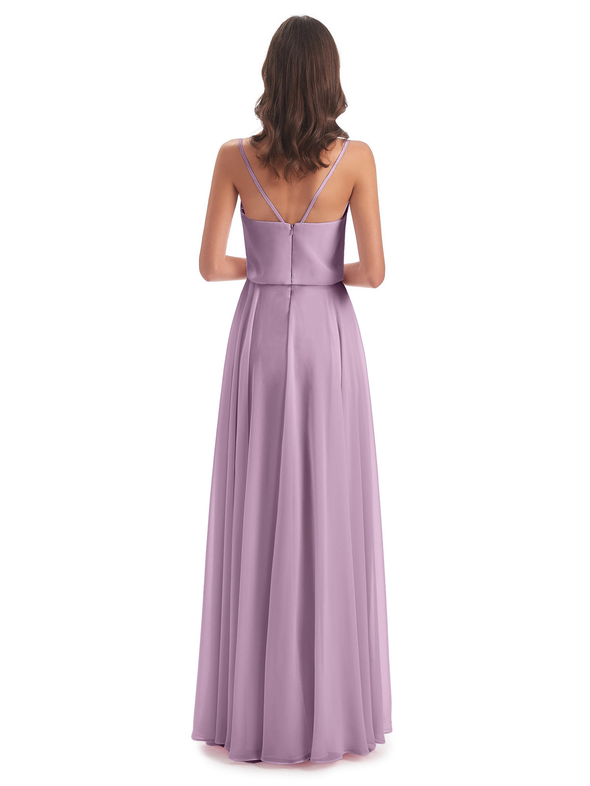 Leah Floor Length Spaghetti Straps Chiffon Bridesmaid Dresses