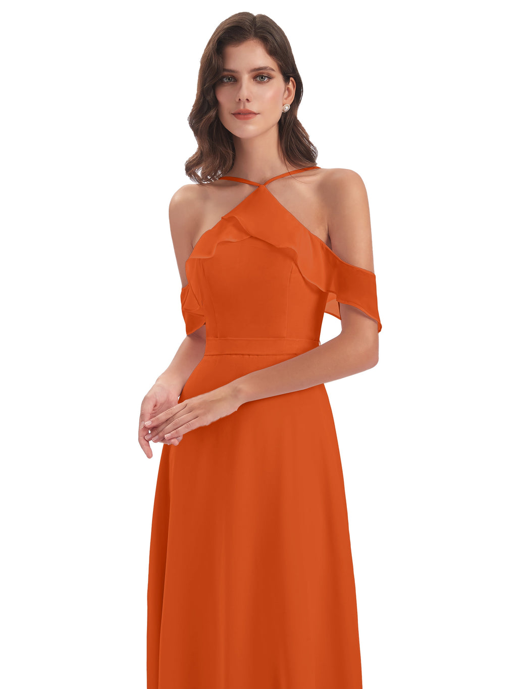 Lillian Sheath Off The Shoulder Chiffon Long Bridesmaid Dresses