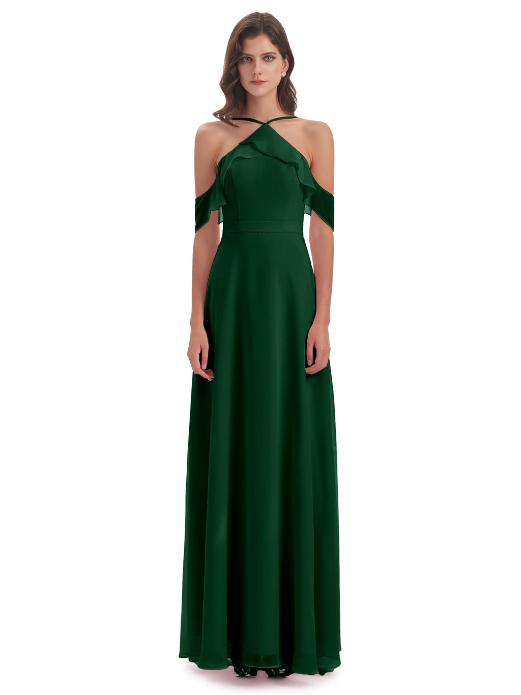Lillian Sheath Off The Shoulder Chiffon Long Bridesmaid Dresses