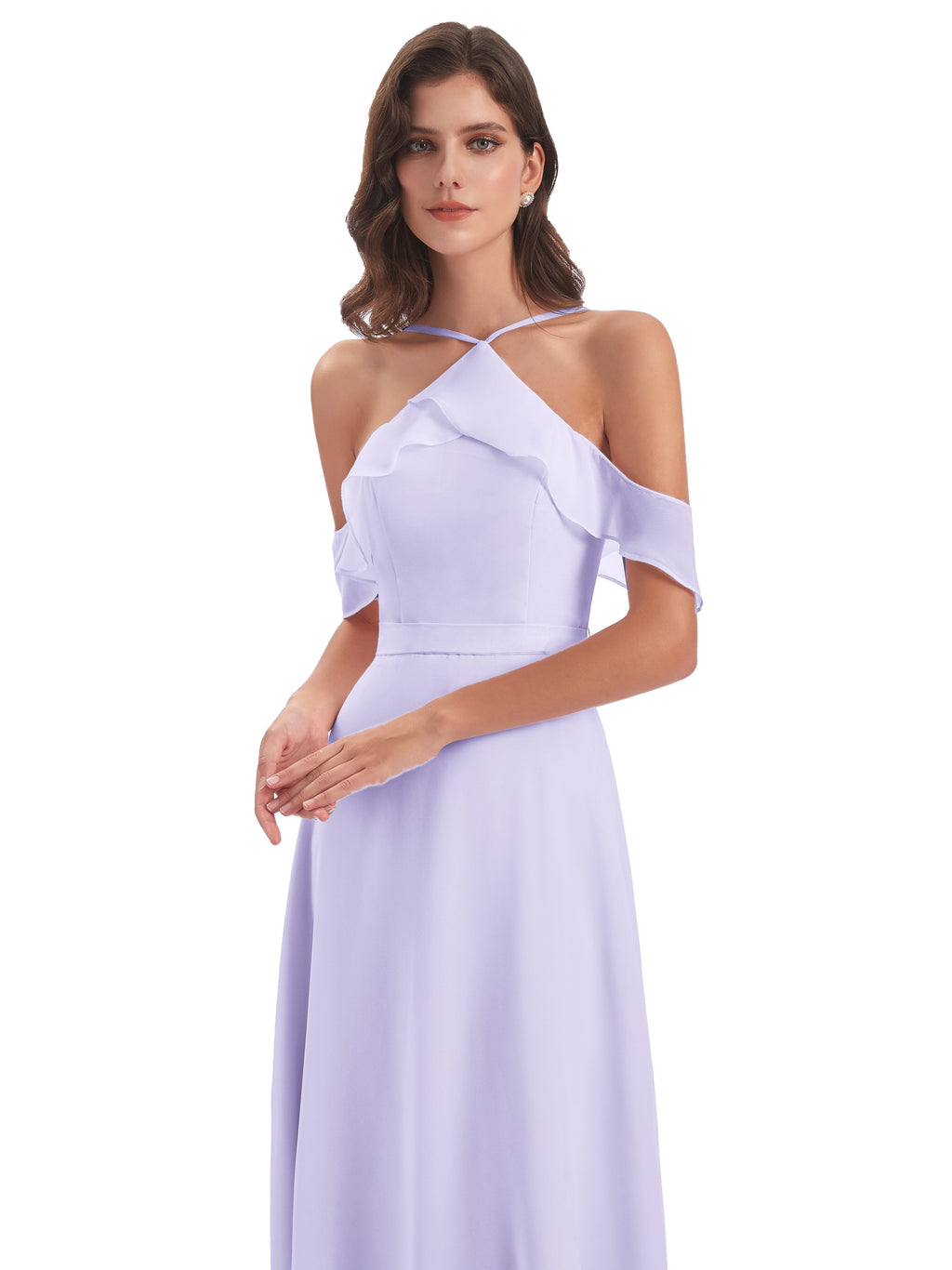 Lillian Sheath Off The Shoulder Chiffon Long Bridesmaid Dresses