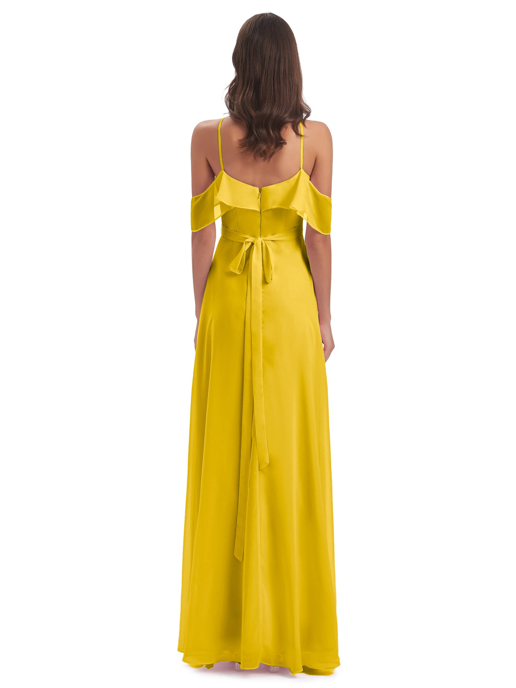 Lillian Sheath Off The Shoulder Chiffon Long Bridesmaid Dresses