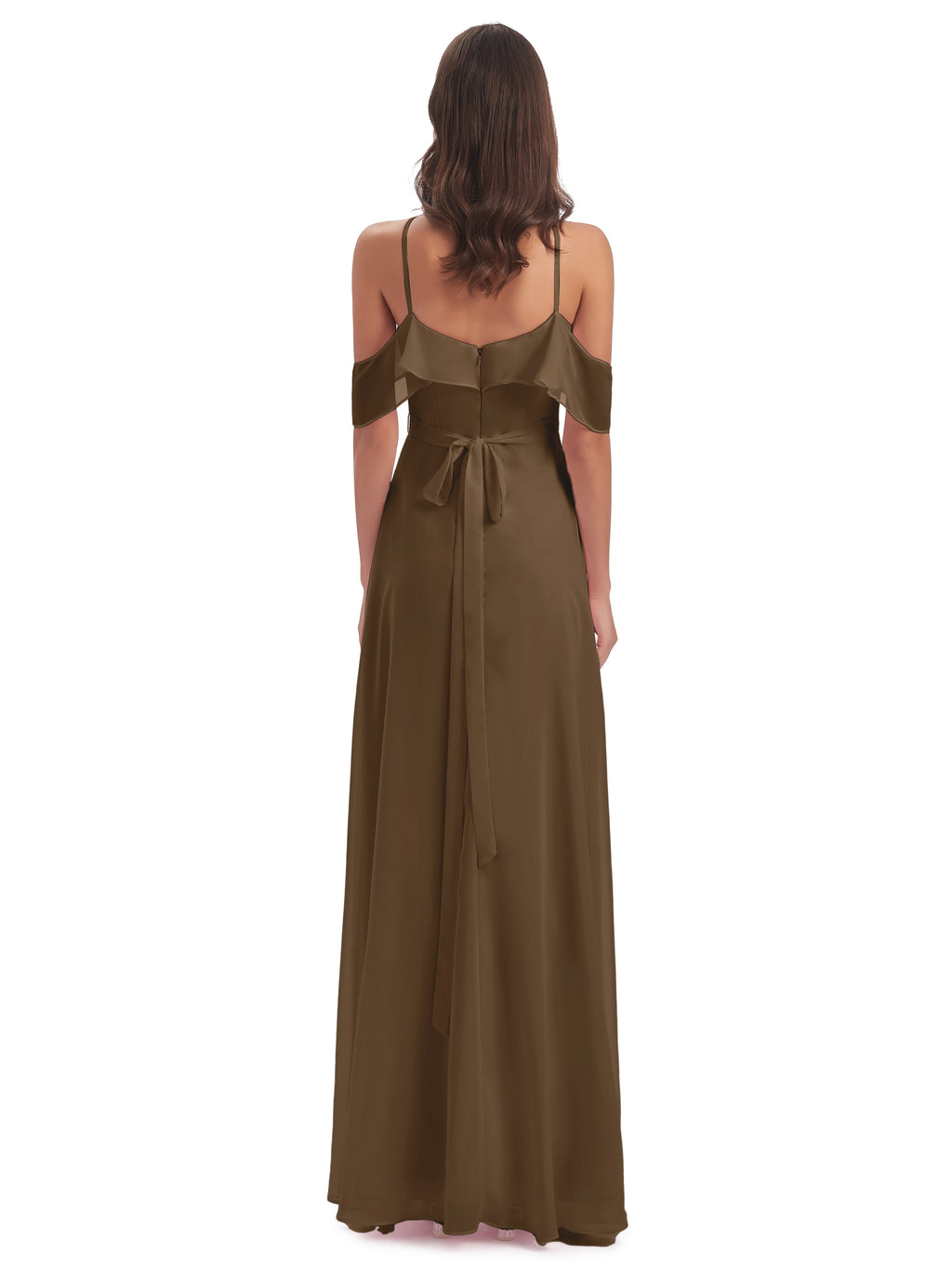 Lillian Sheath Off The Shoulder Chiffon Long Bridesmaid Dresses