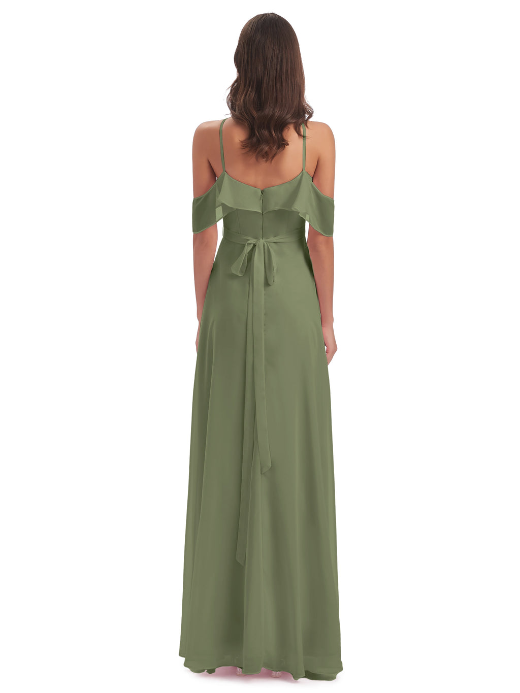 Lillian Sheath Off The Shoulder Chiffon Long Bridesmaid Dresses