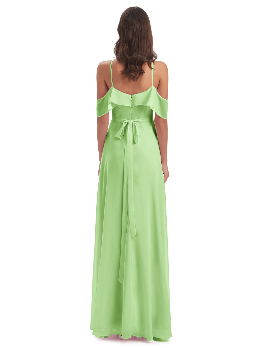 Lillian Sheath Off The Shoulder Chiffon Long Bridesmaid Dresses