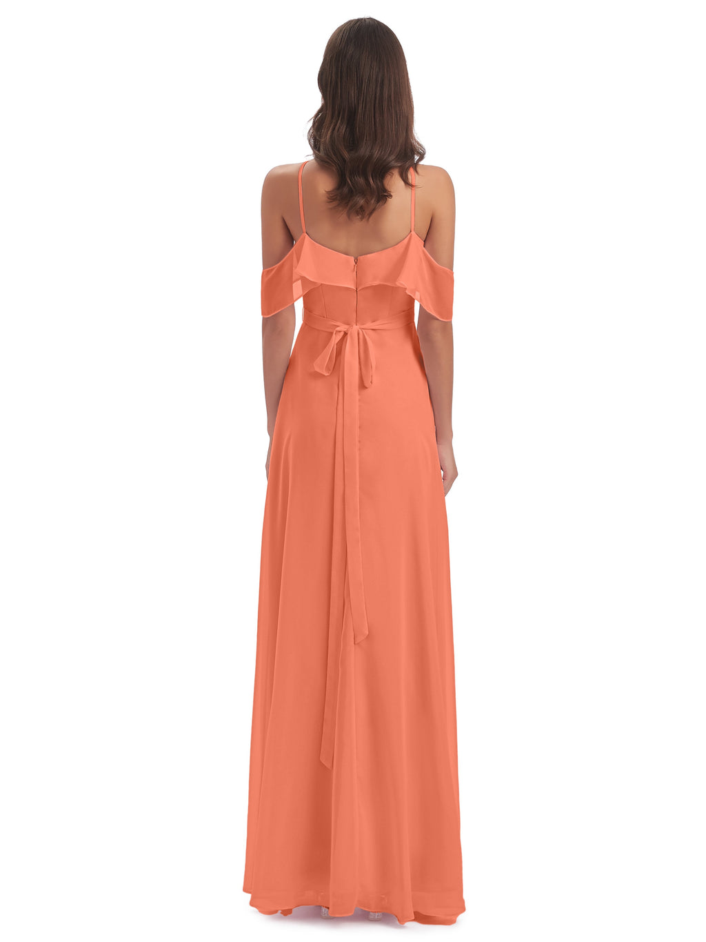 Lillian Sheath Off The Shoulder Chiffon Long Bridesmaid Dresses