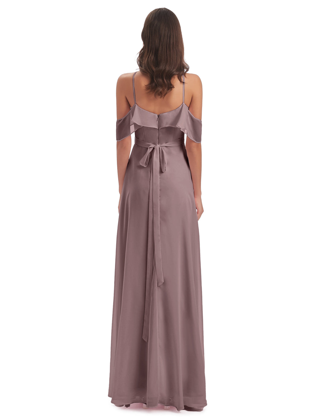 Lillian Sheath Off The Shoulder Chiffon Long Bridesmaid Dresses