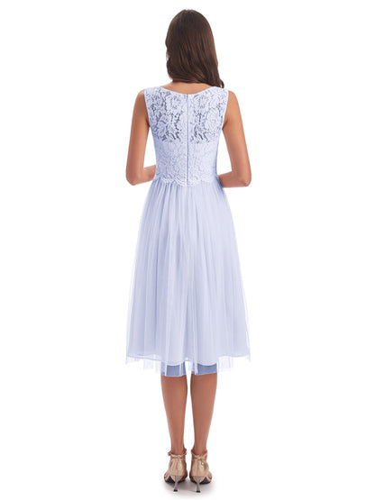 Luna Knee Length Scoop Lace Bridesmaid Dresses