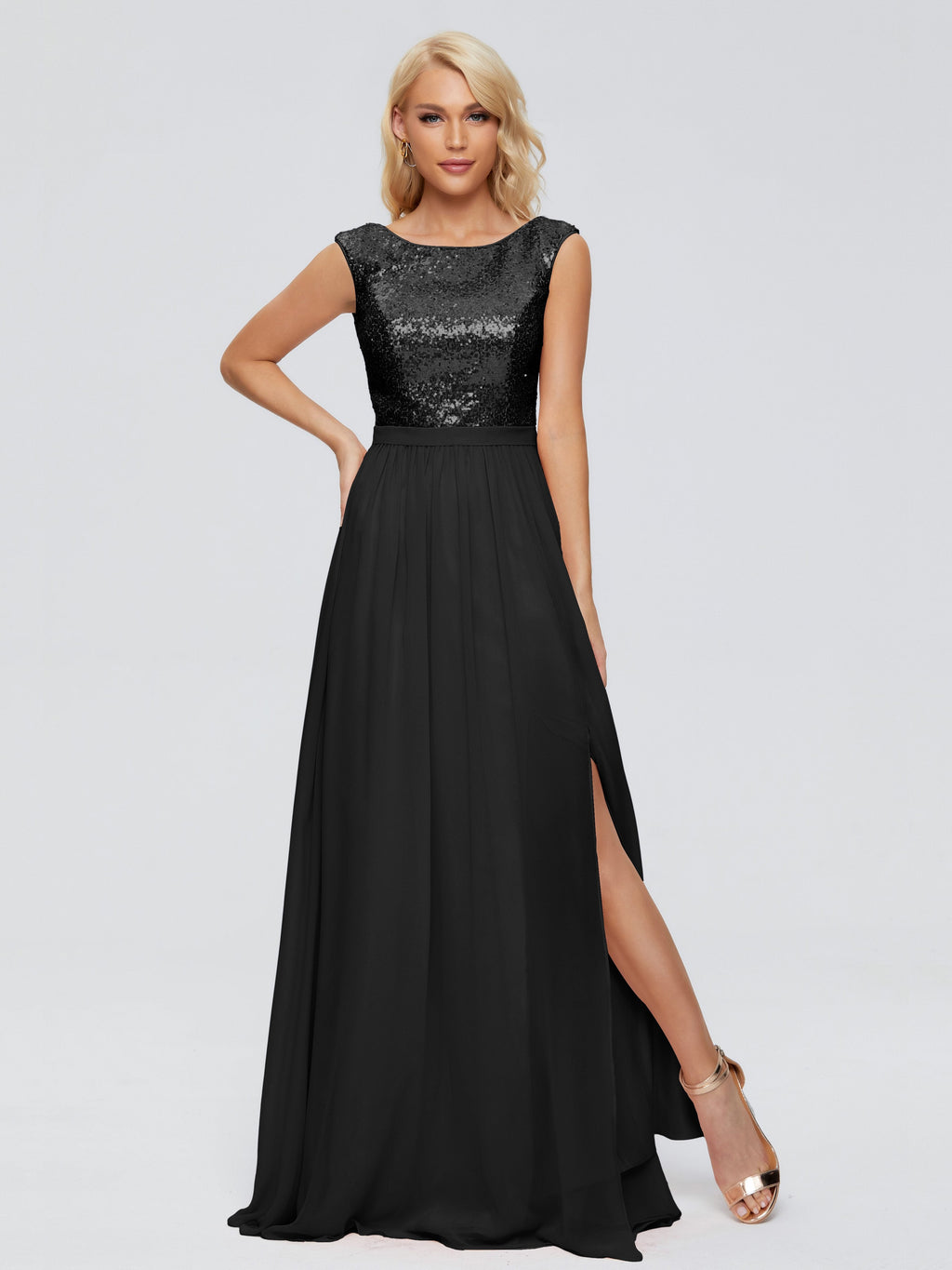 Lyla Scoop Sequins Bridesmaid Dress