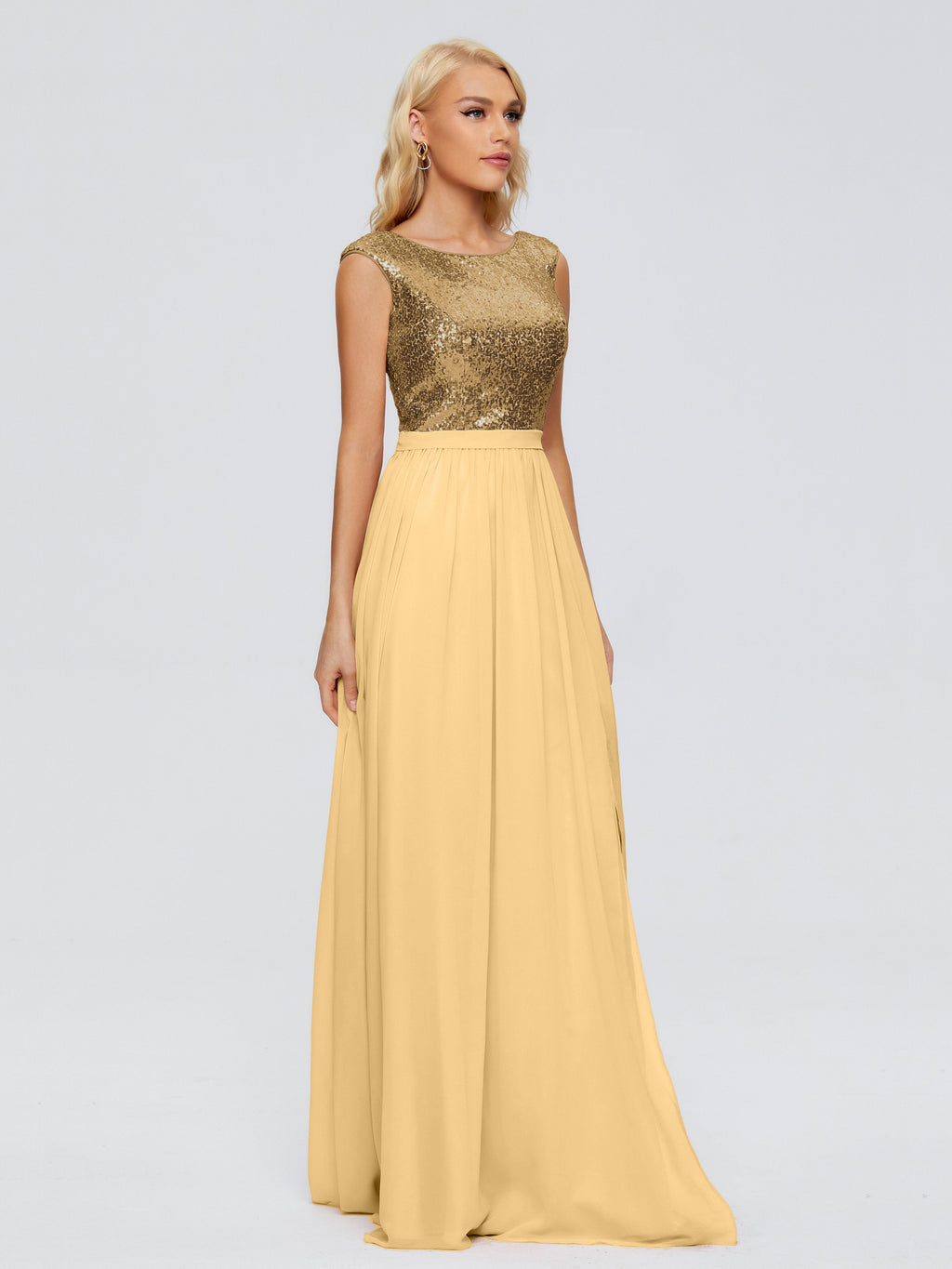 Lyla Scoop Sequins Bridesmaid Dress