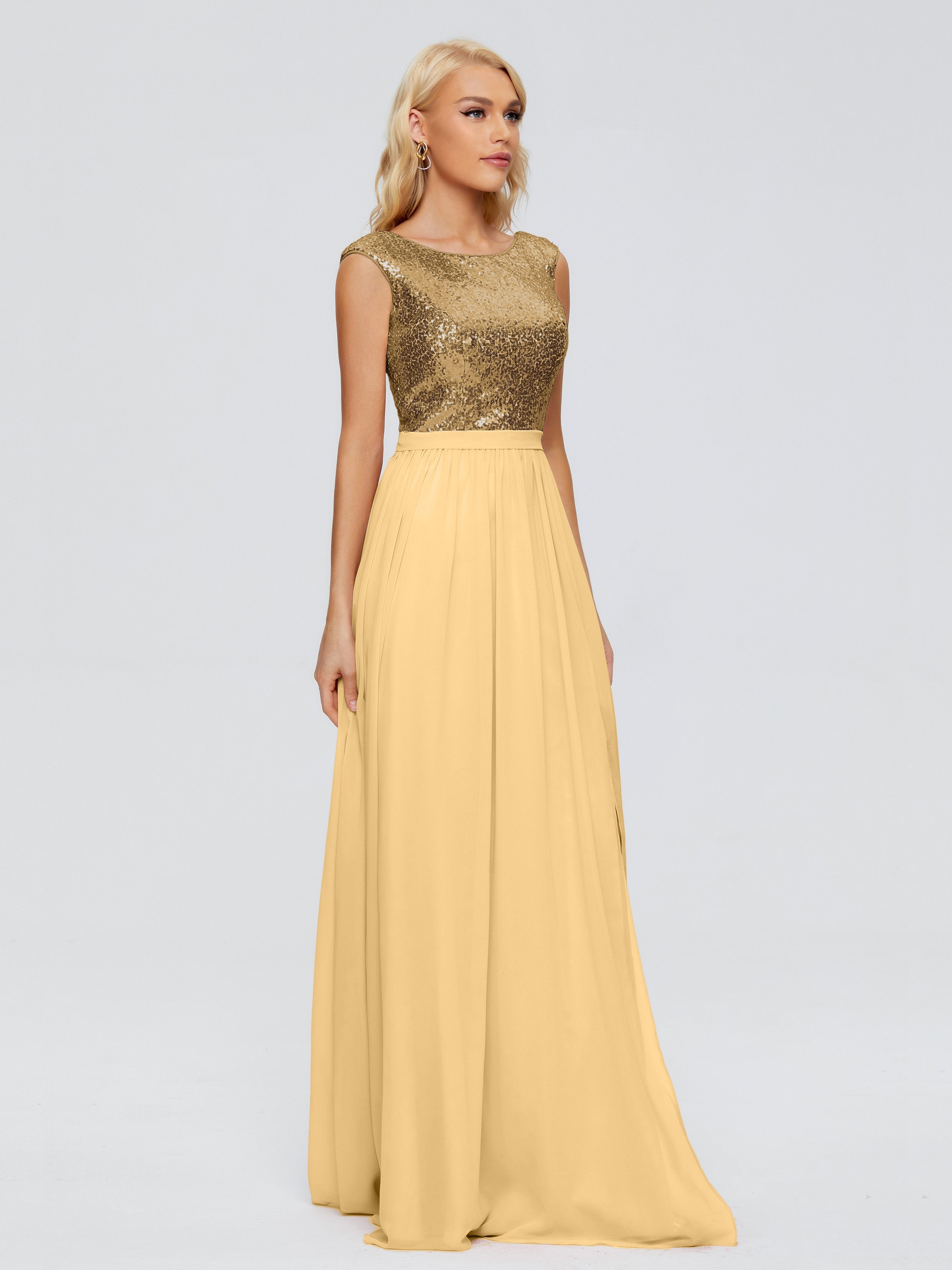 Lyla Scoop Sequins Bridesmaid Dress
