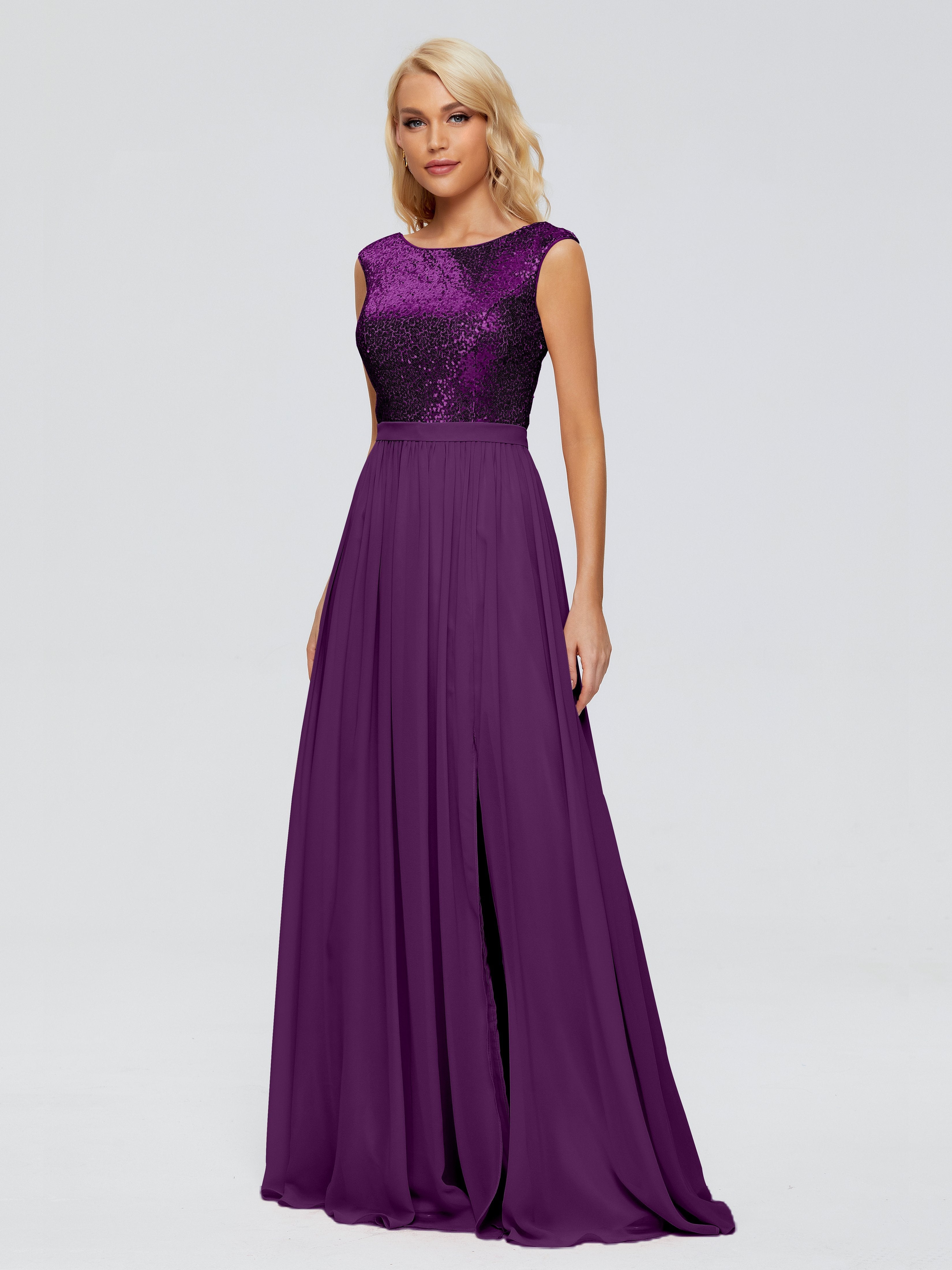 Lyla Scoop Sequins Bridesmaid Dress