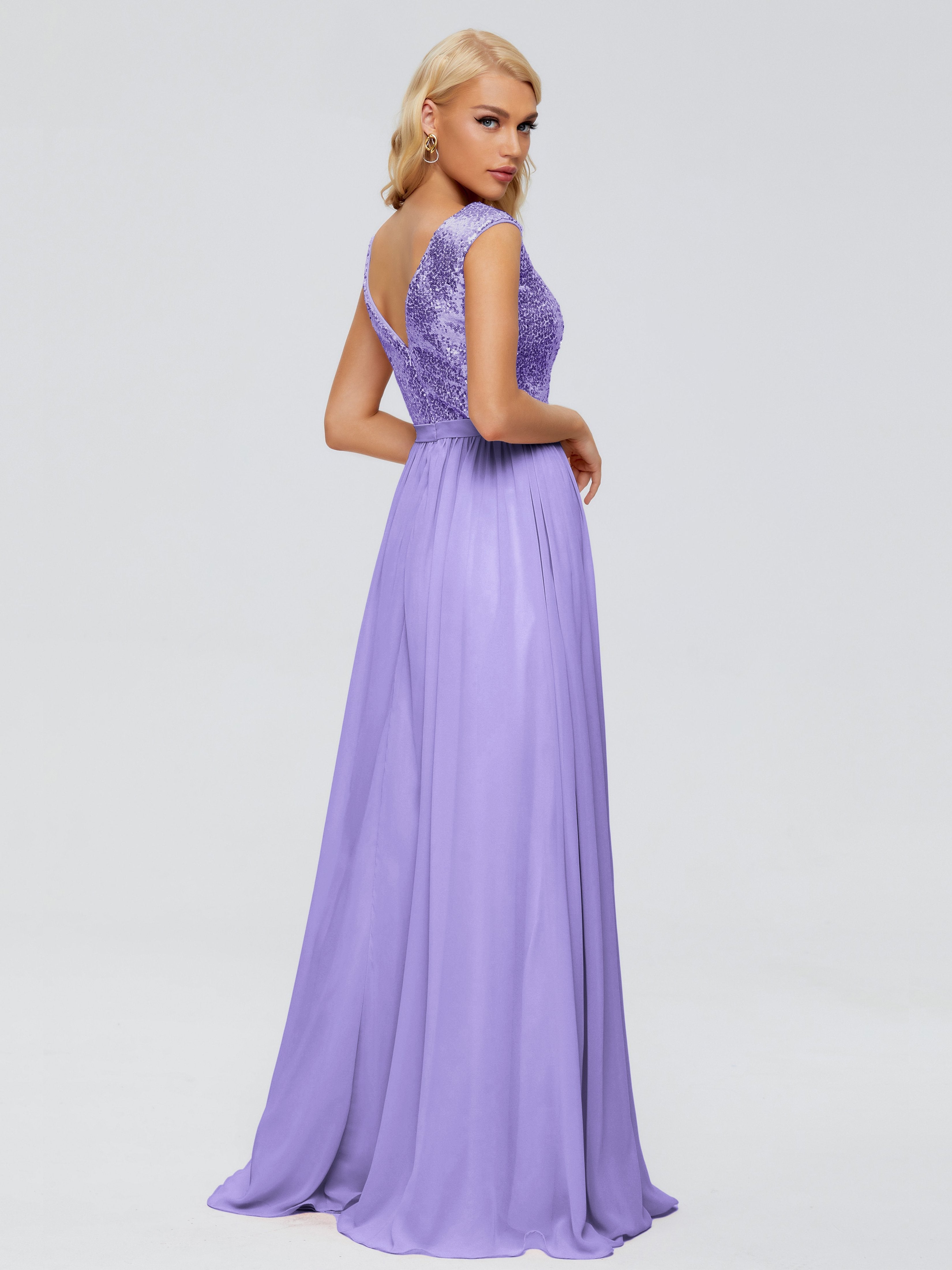 Lyla Scoop Sequins Bridesmaid Dress