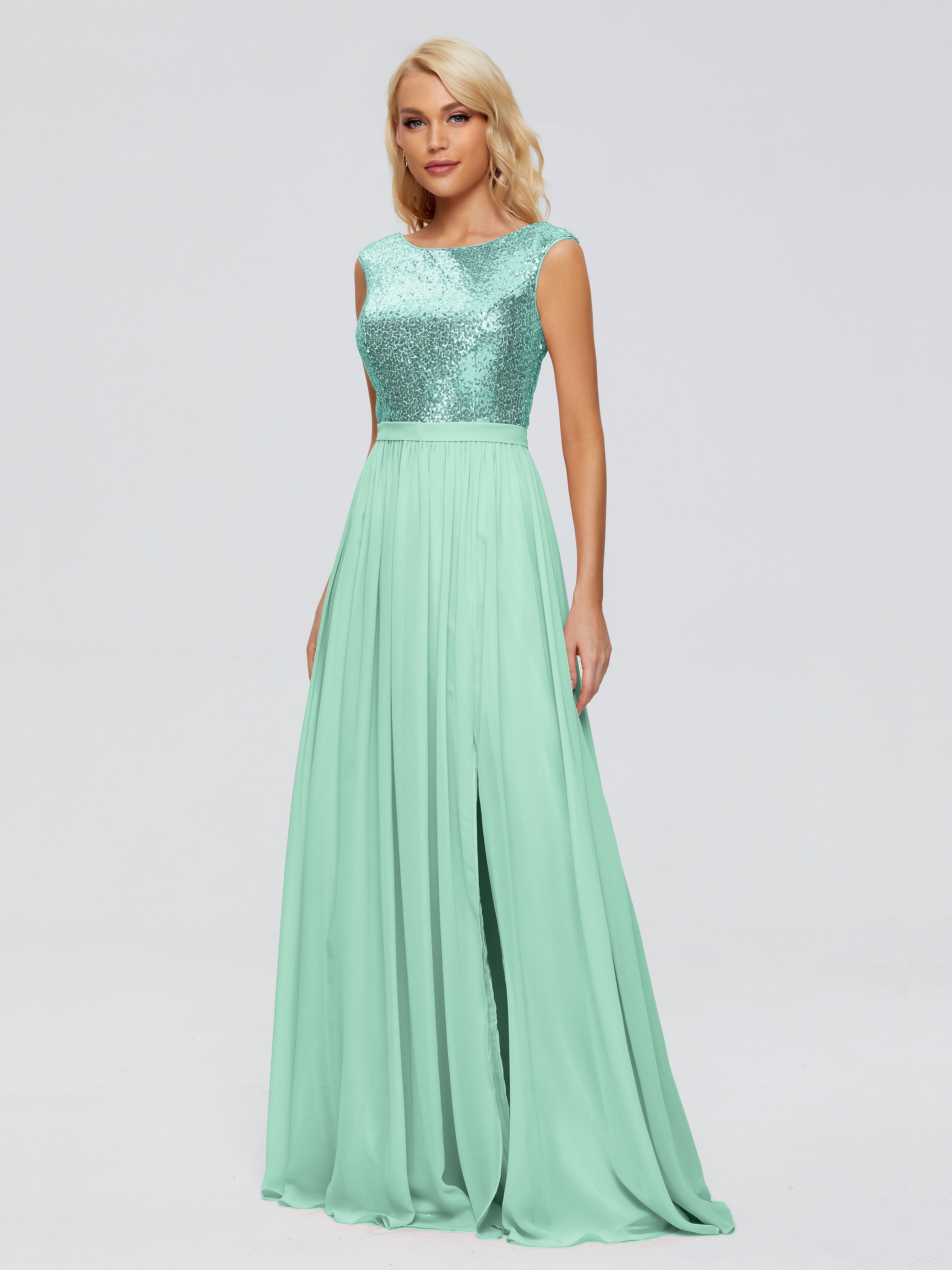 Lyla Scoop Sequins Bridesmaid Dress