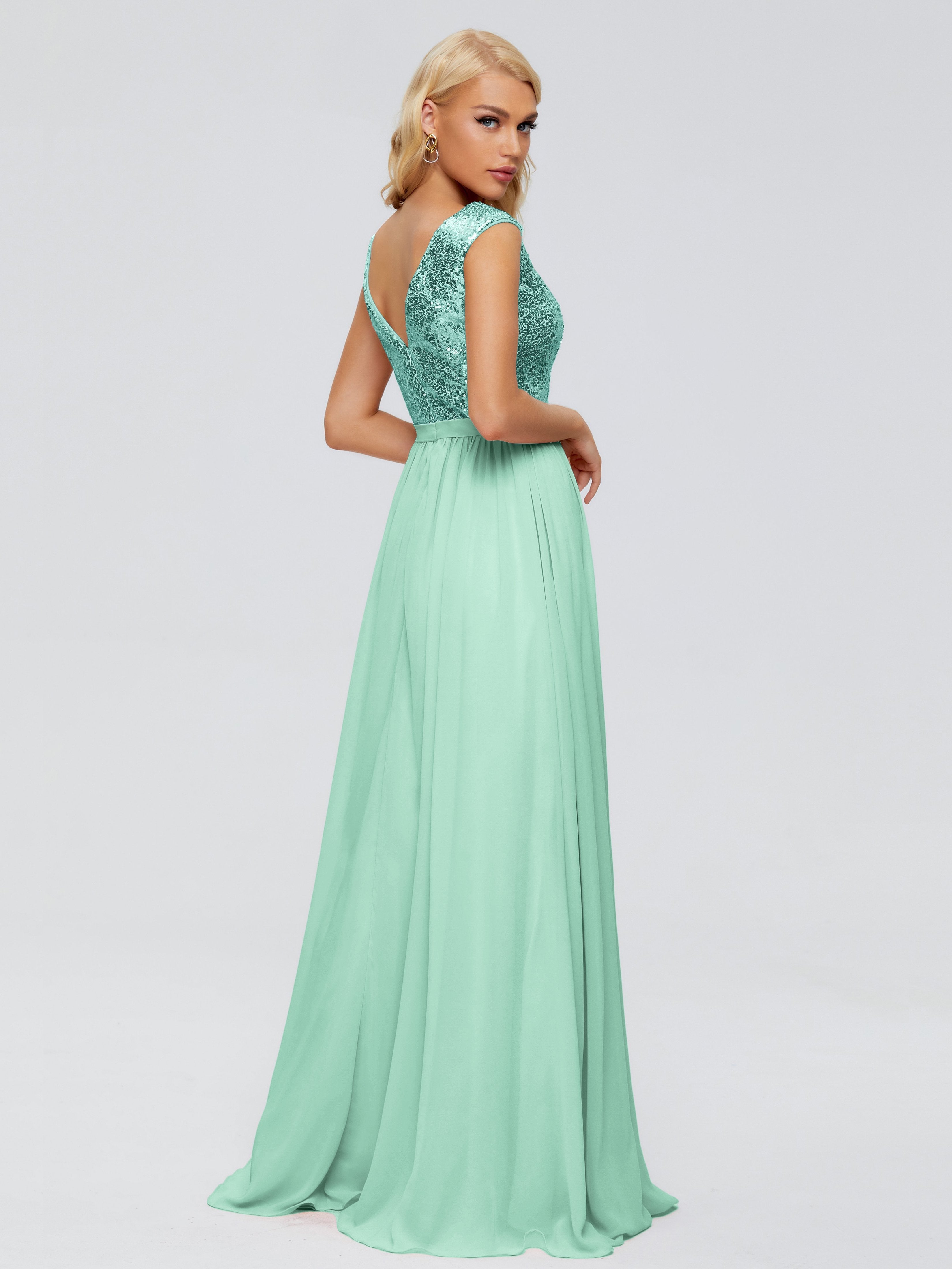 Lyla Scoop Sequins Bridesmaid Dress