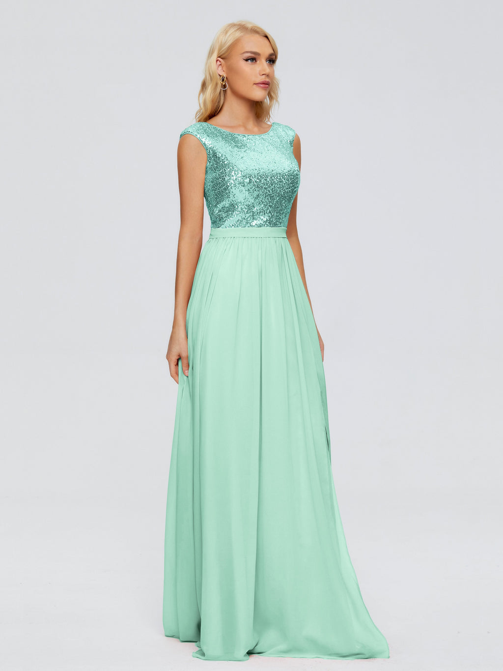 Lyla Scoop Sequins Bridesmaid Dress