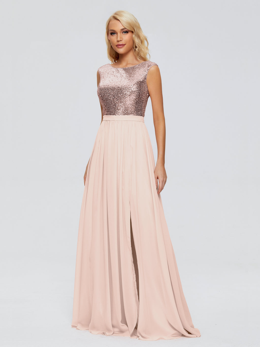 Lyla Scoop Sequins Bridesmaid Dress