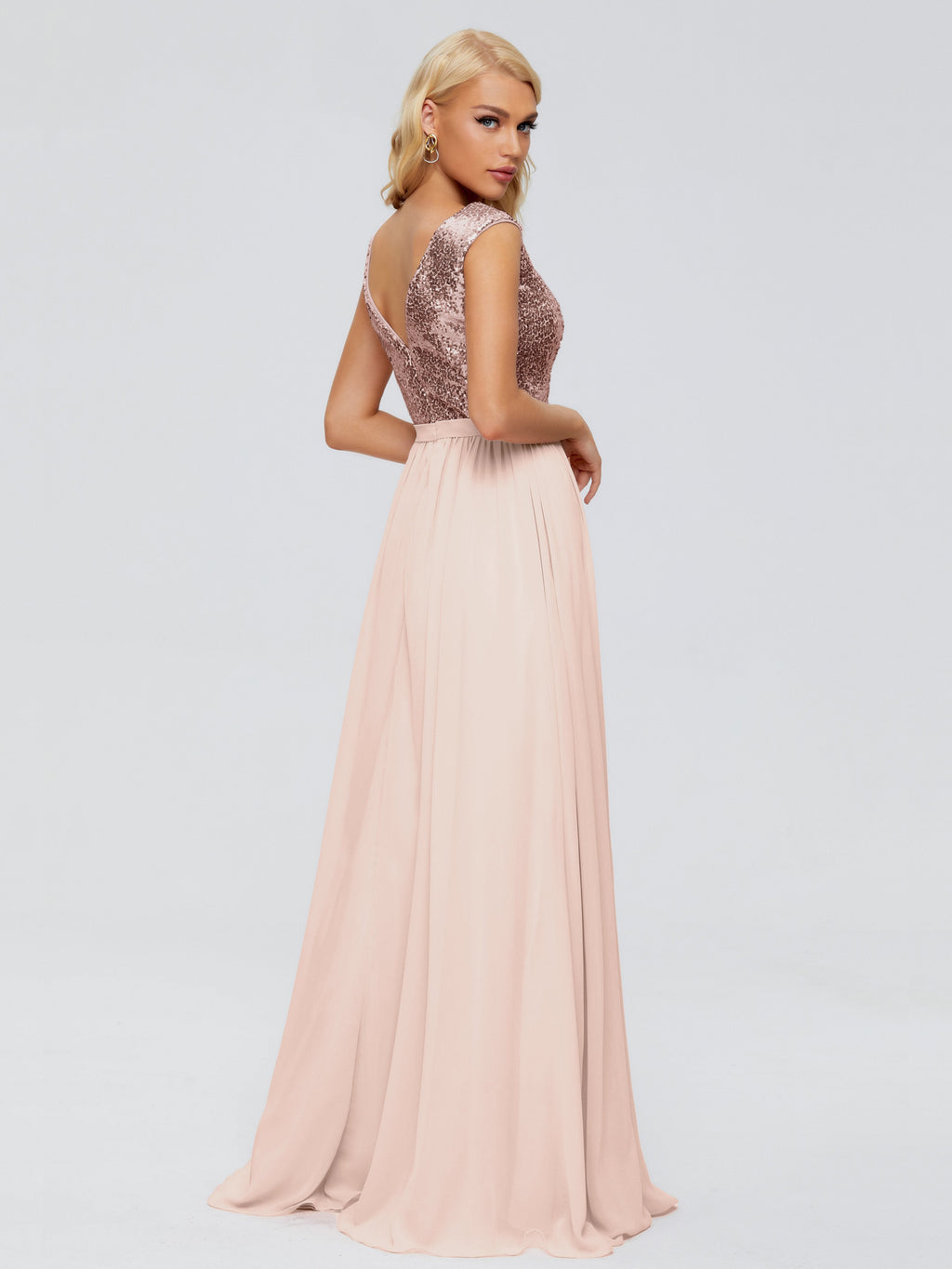 Lyla Scoop Sequins Bridesmaid Dress