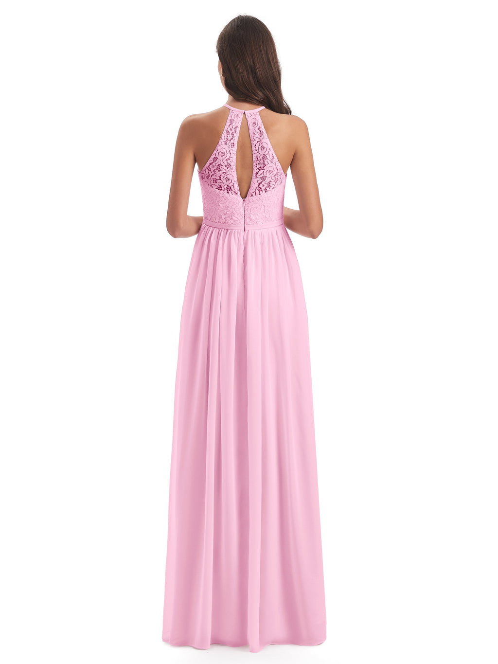 Magdalena Halter Keyhole Lace Long Bridesmaid Dresses