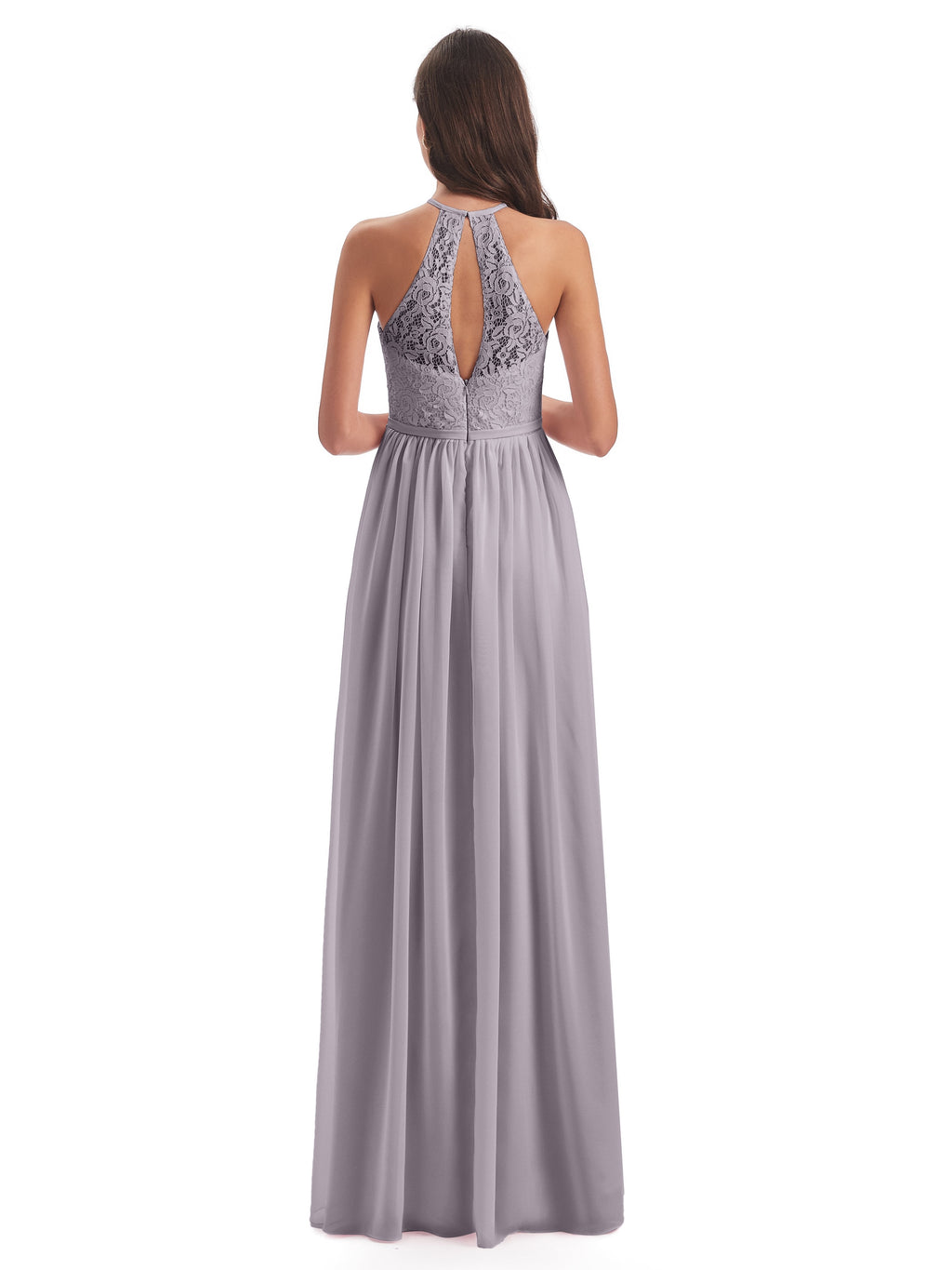 Magdalena Halter Keyhole Lace Long Bridesmaid Dresses