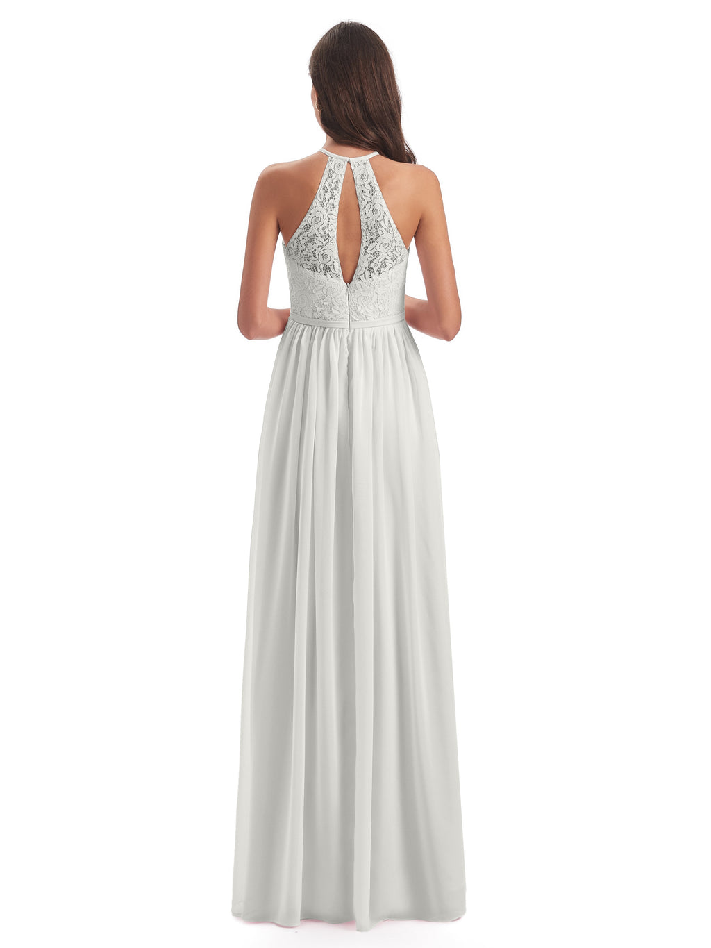 Magdalena Halter Keyhole Lace Long Bridesmaid Dresses
