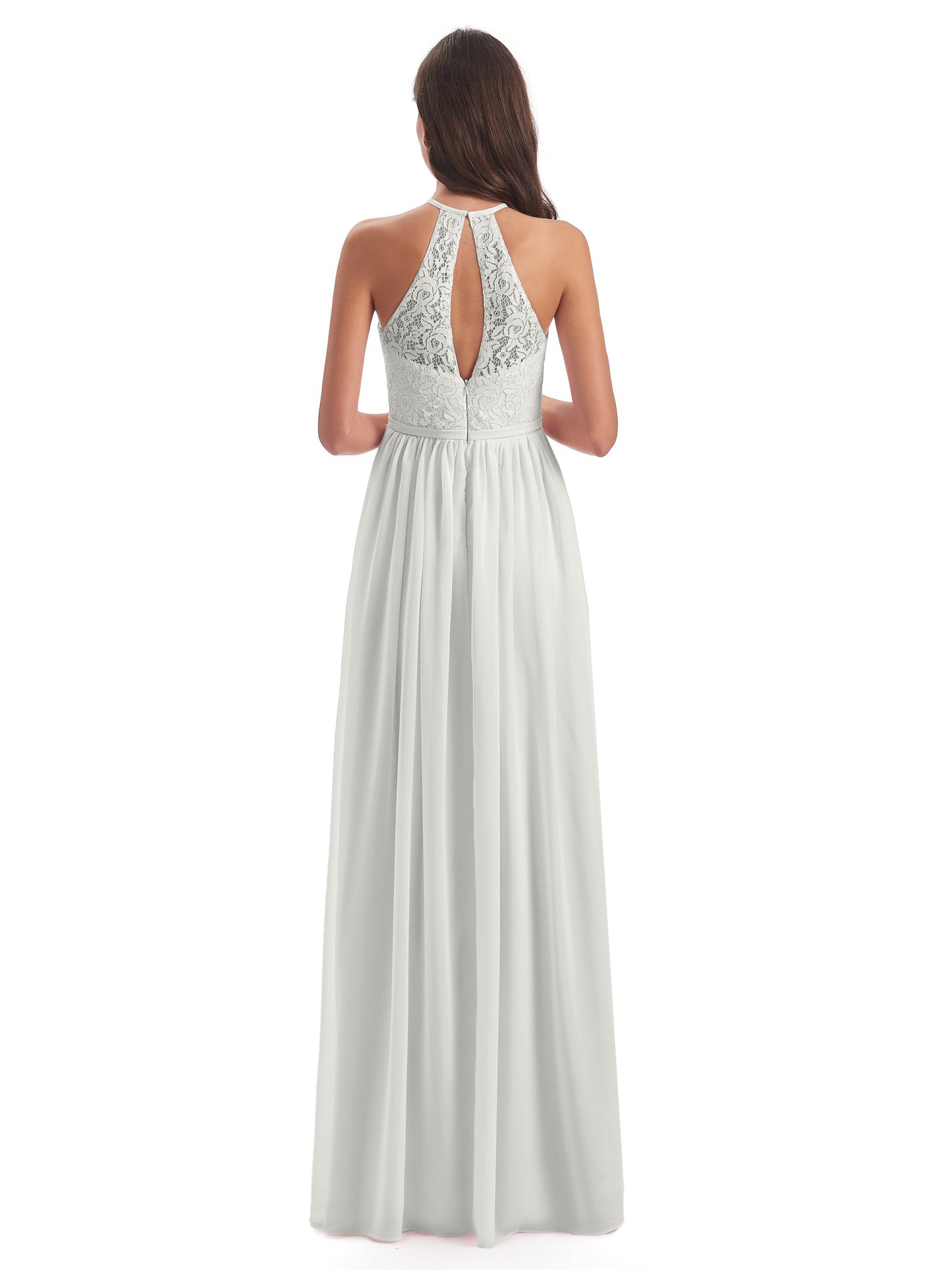 Magdalena Halter Keyhole Lace Long Bridesmaid Dresses