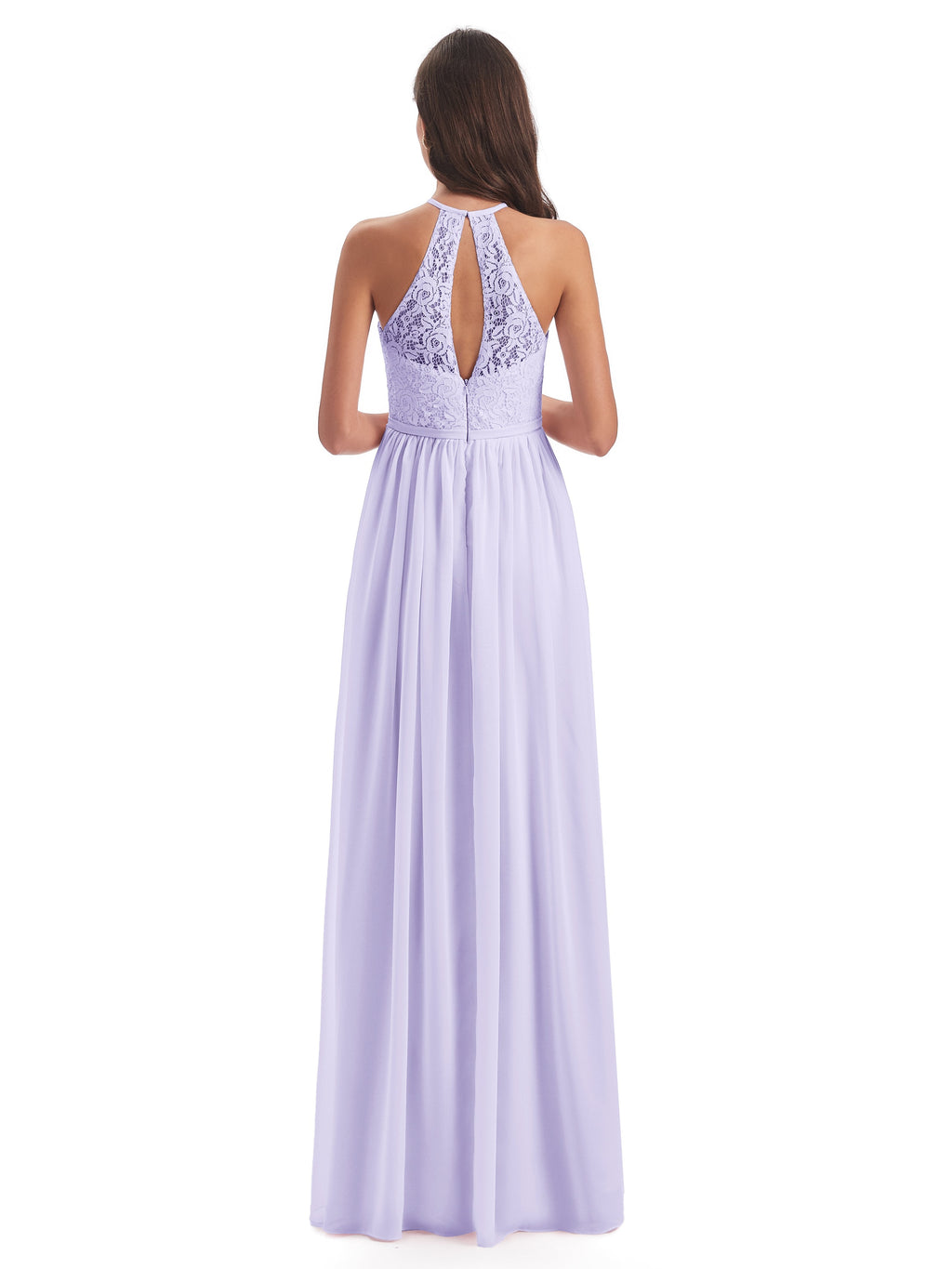 Magdalena Halter Keyhole Lace Long Bridesmaid Dresses