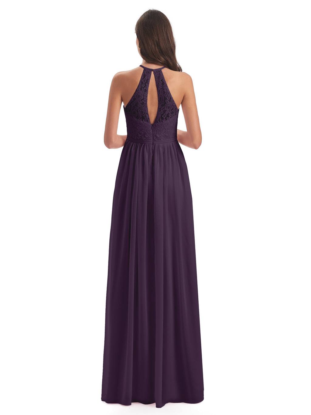 Magdalena Halter Keyhole Lace Long Bridesmaid Dresses
