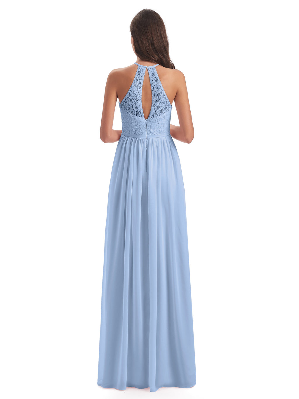 Magdalena Halter Keyhole Lace Long Bridesmaid Dresses