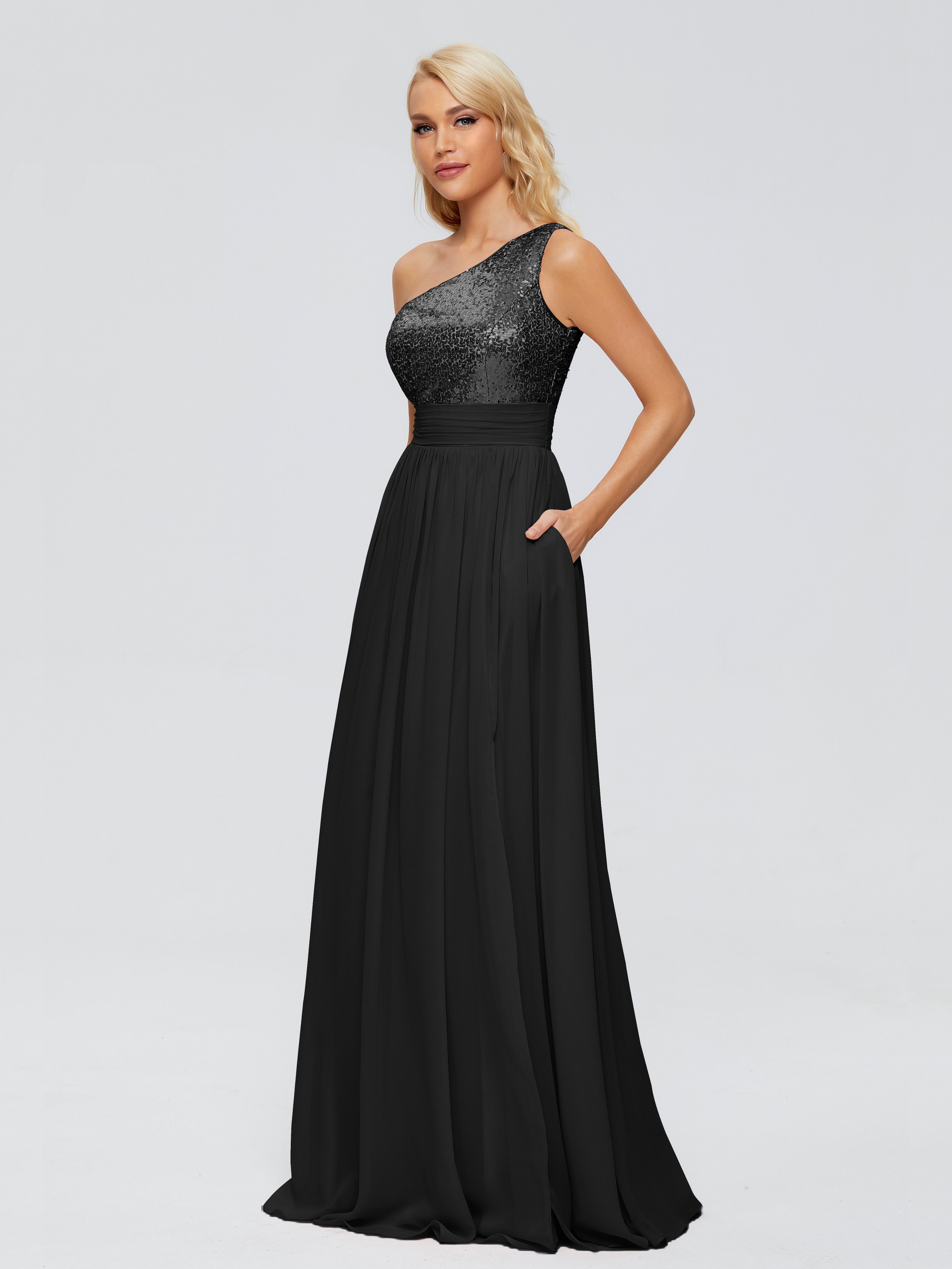 Margaret One-Shoulder Sequins Bridesmaid Dress