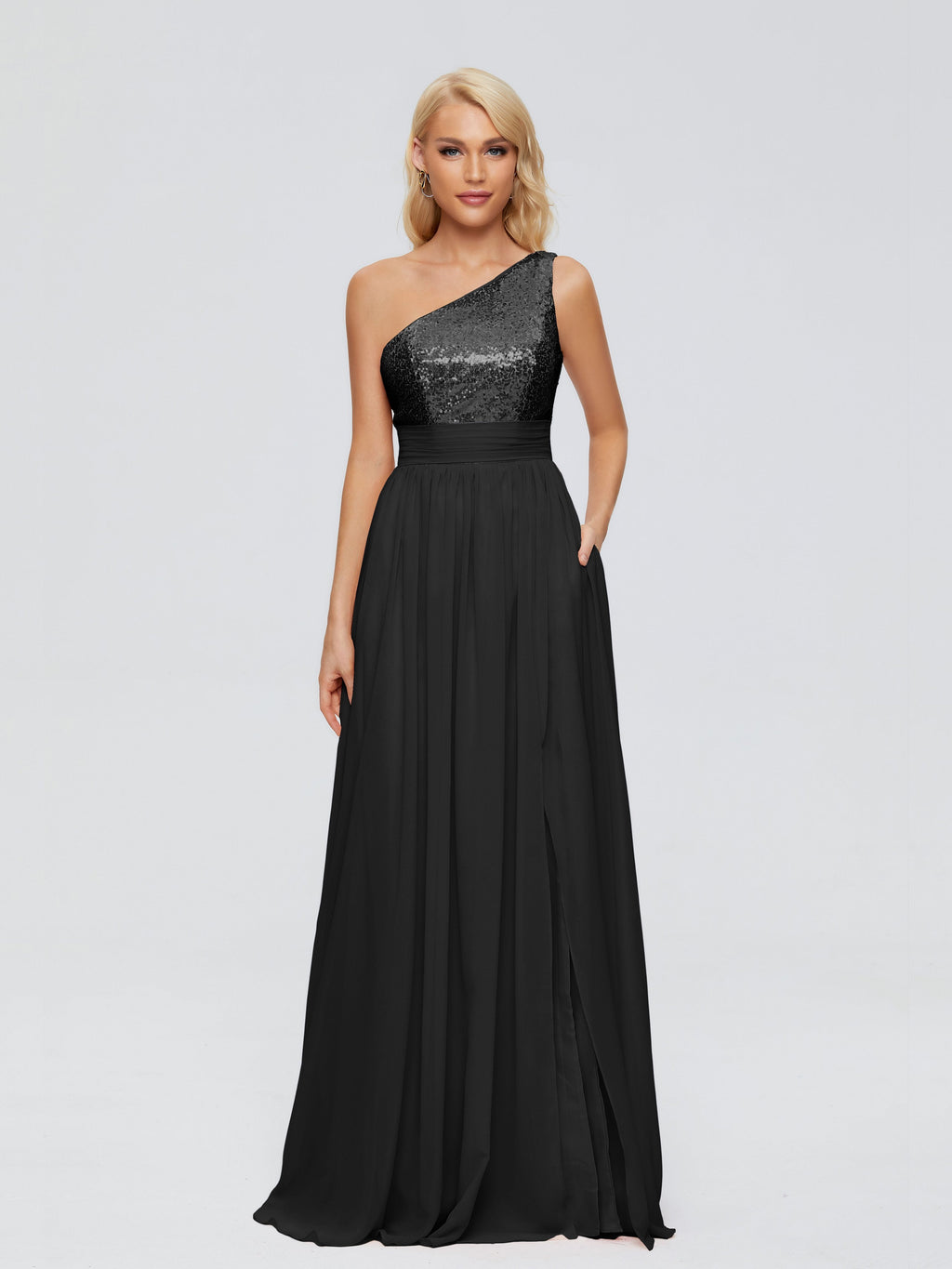Margaret One-Shoulder Sequins Bridesmaid Dress
