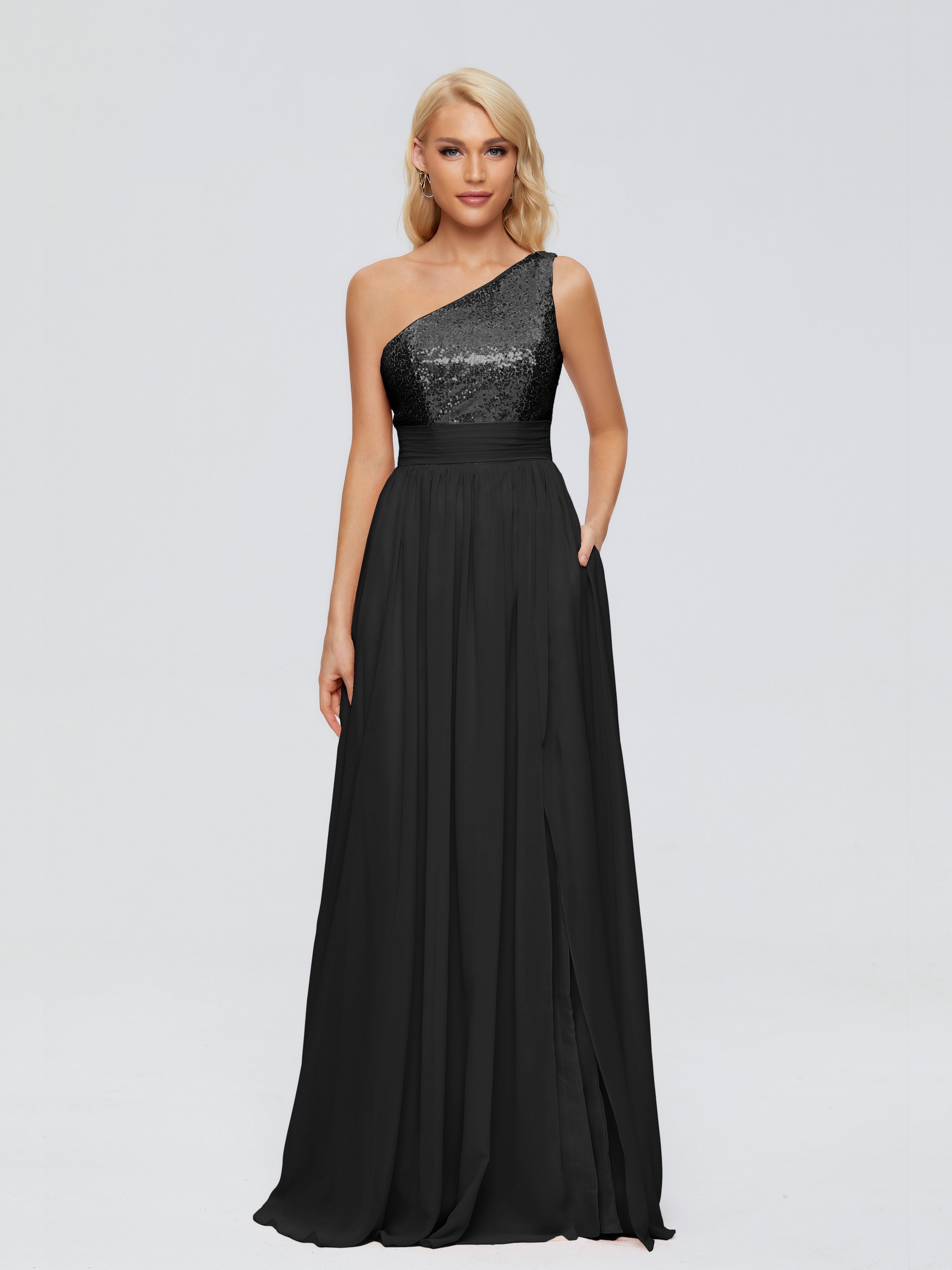Margaret One-Shoulder Sequins Bridesmaid Dress