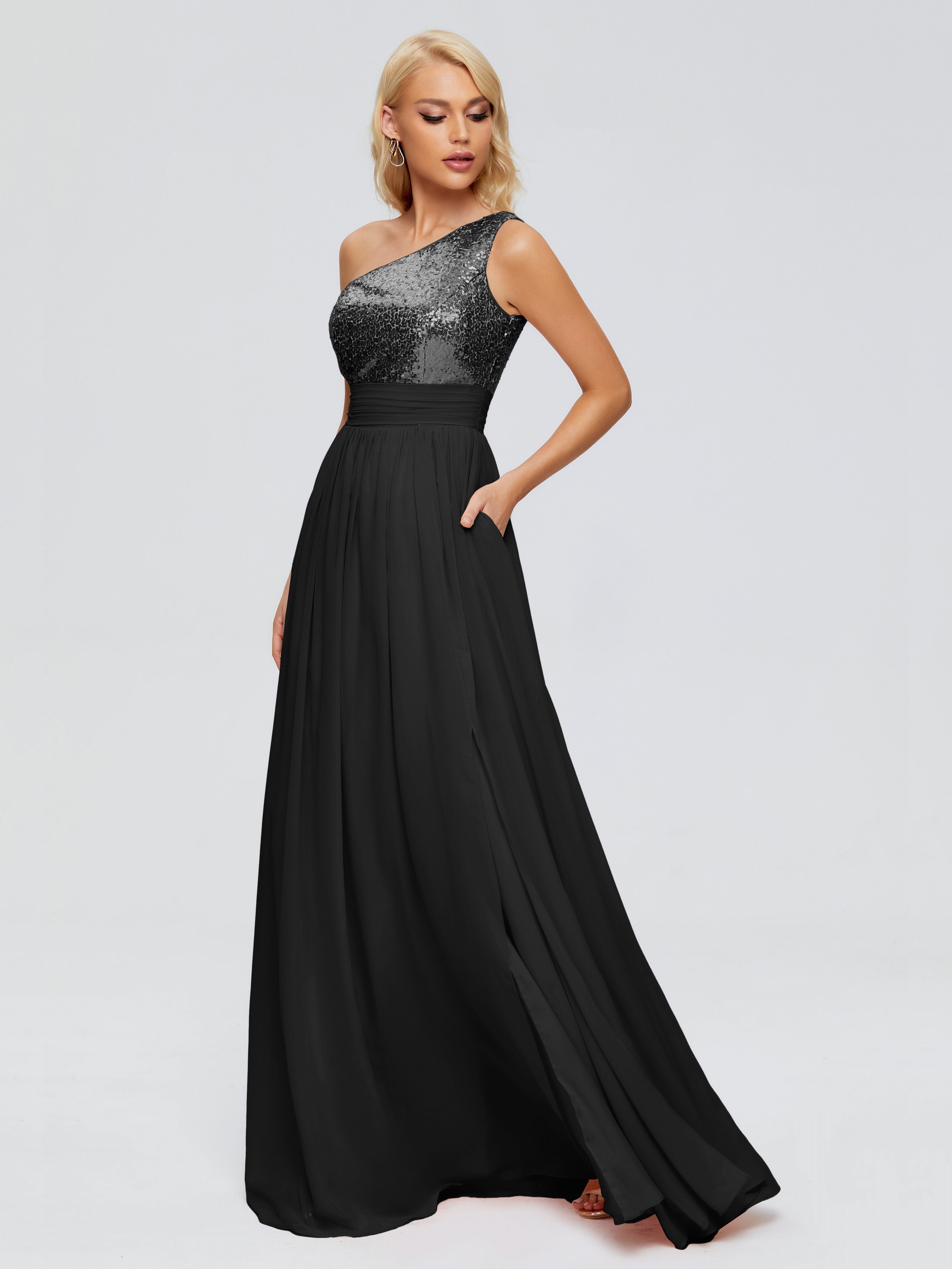 Margaret One-Shoulder Sequins Bridesmaid Dress