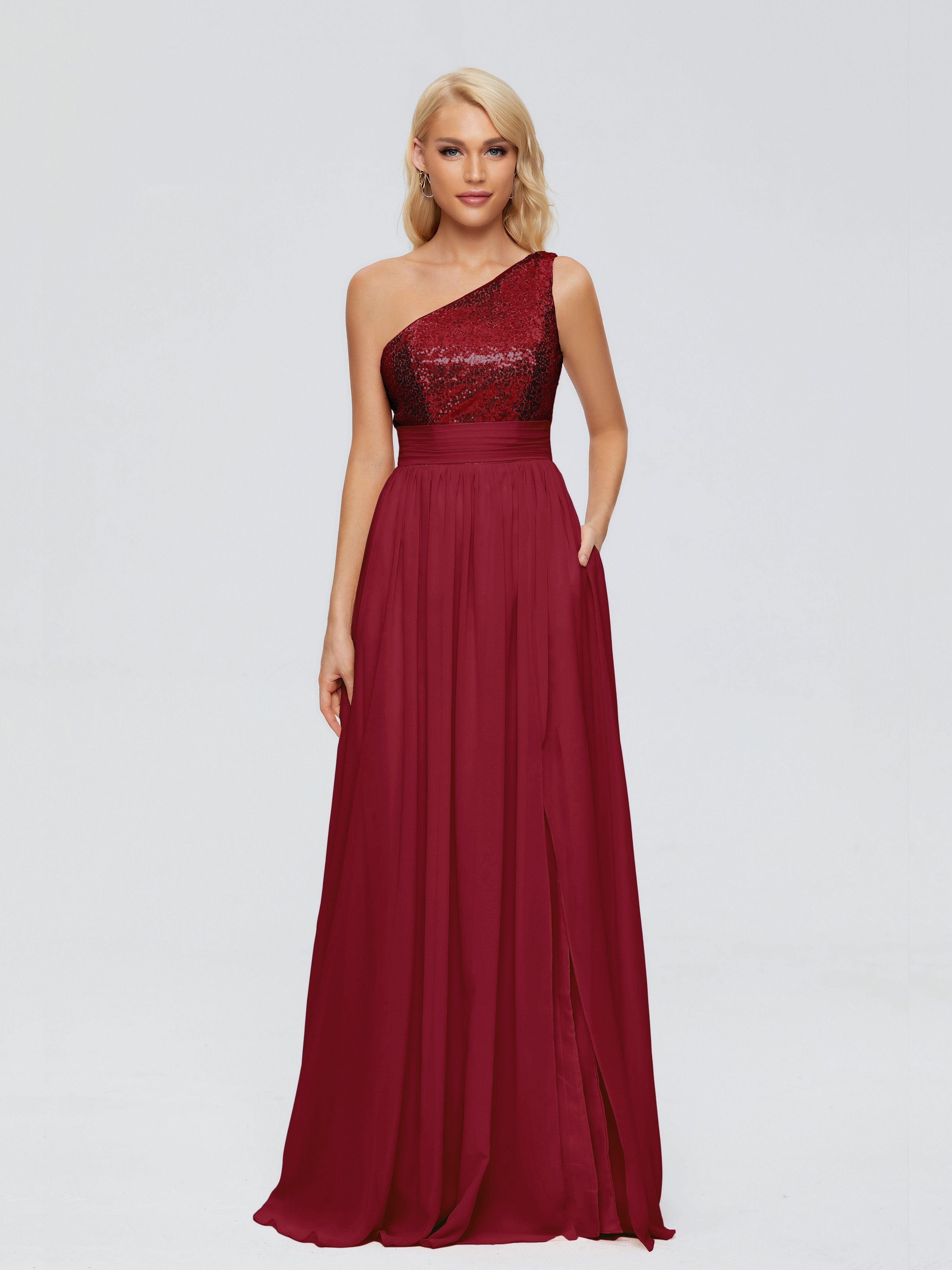 Margaret One-Shoulder Sequins Bridesmaid Dress