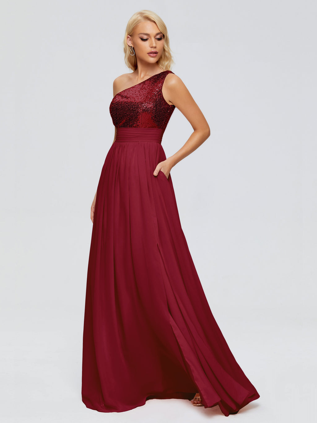Margaret One-Shoulder Sequins Bridesmaid Dress