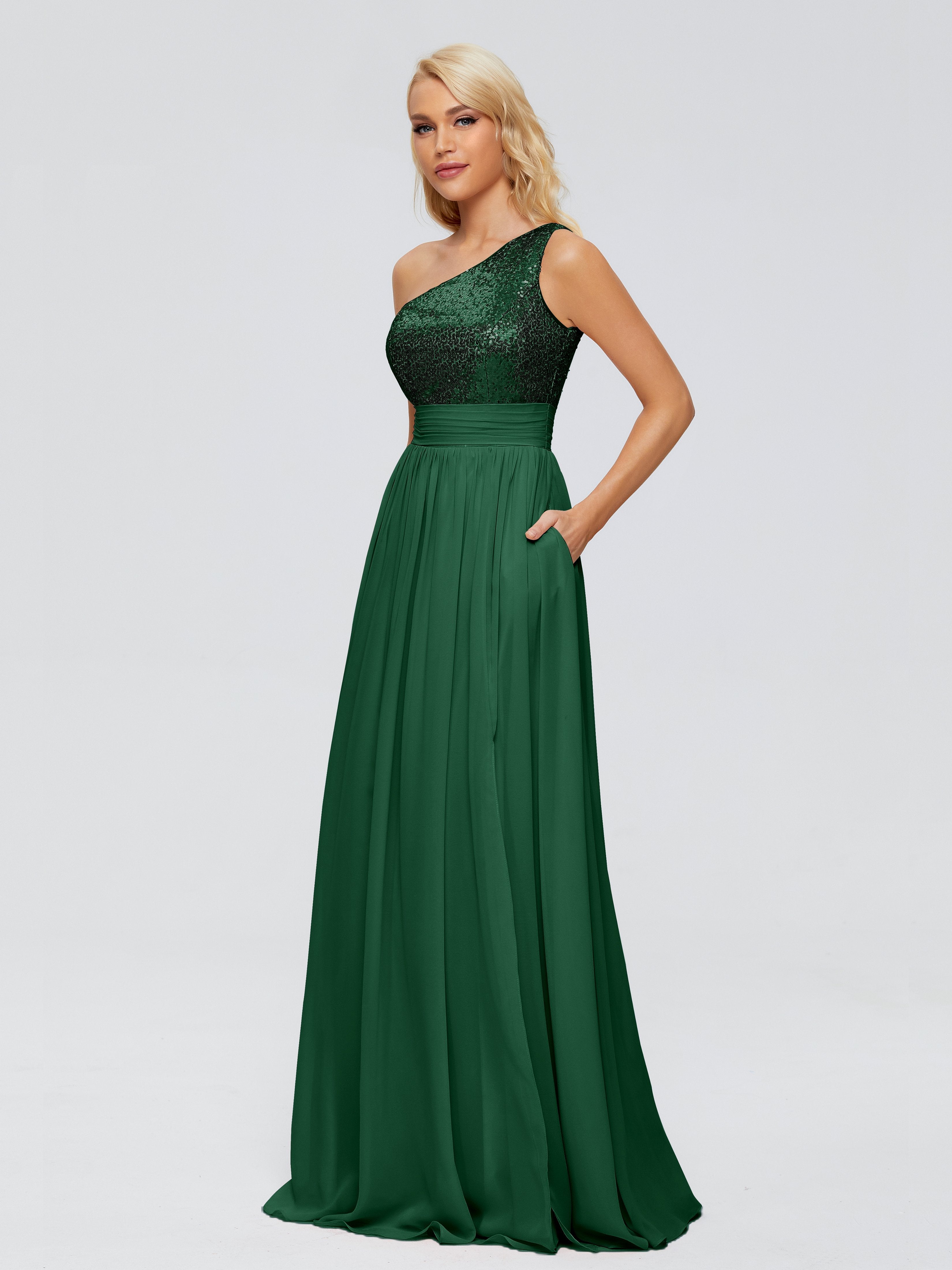 Margaret One-Shoulder Sequins Bridesmaid Dress