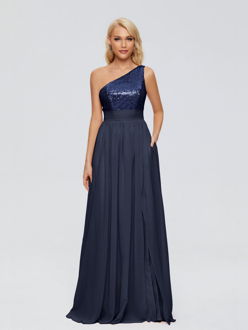 Margaret One-Shoulder Sequins Bridesmaid Dress
