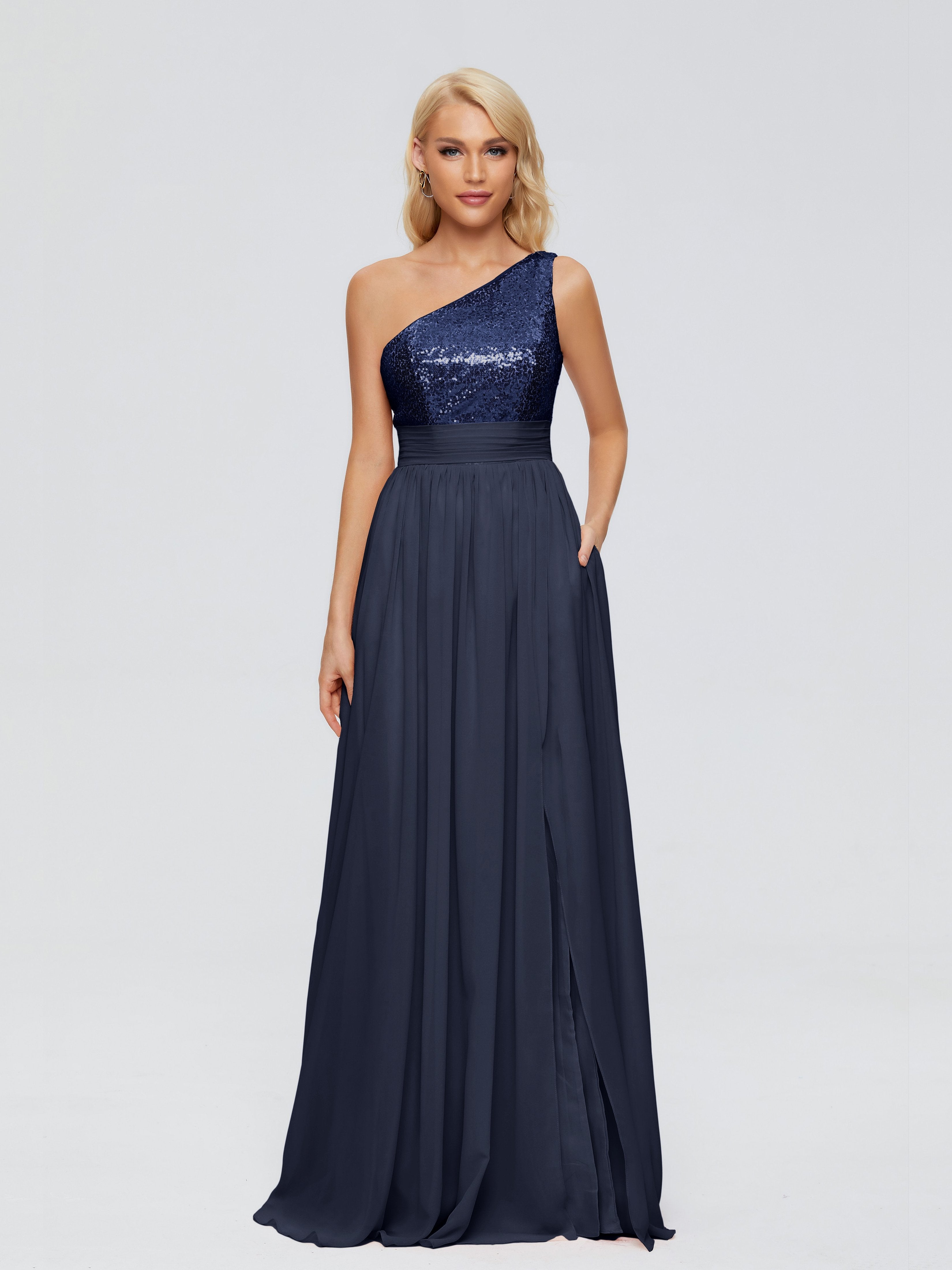 Margaret One-Shoulder Sequins Bridesmaid Dress