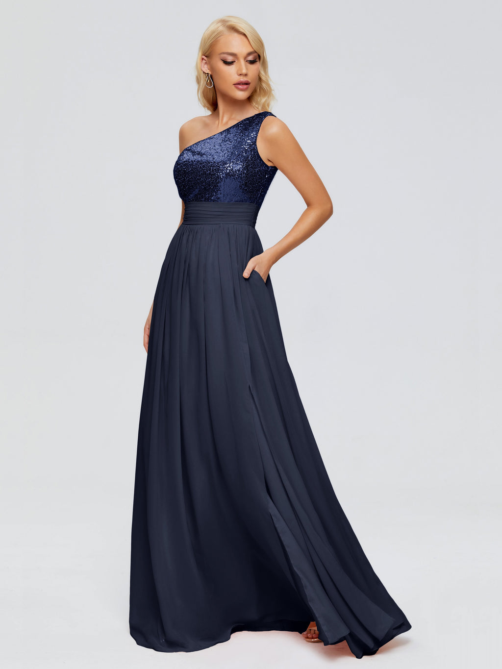 Margaret One-Shoulder Sequins Bridesmaid Dress