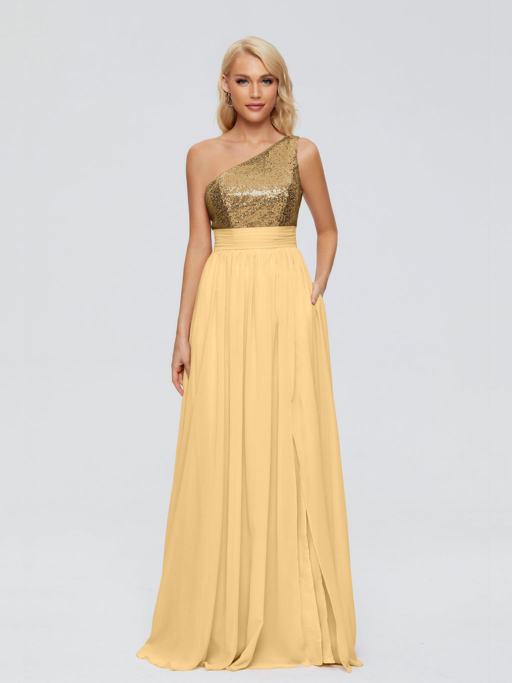 Margaret One-Shoulder Sequins Bridesmaid Dress
