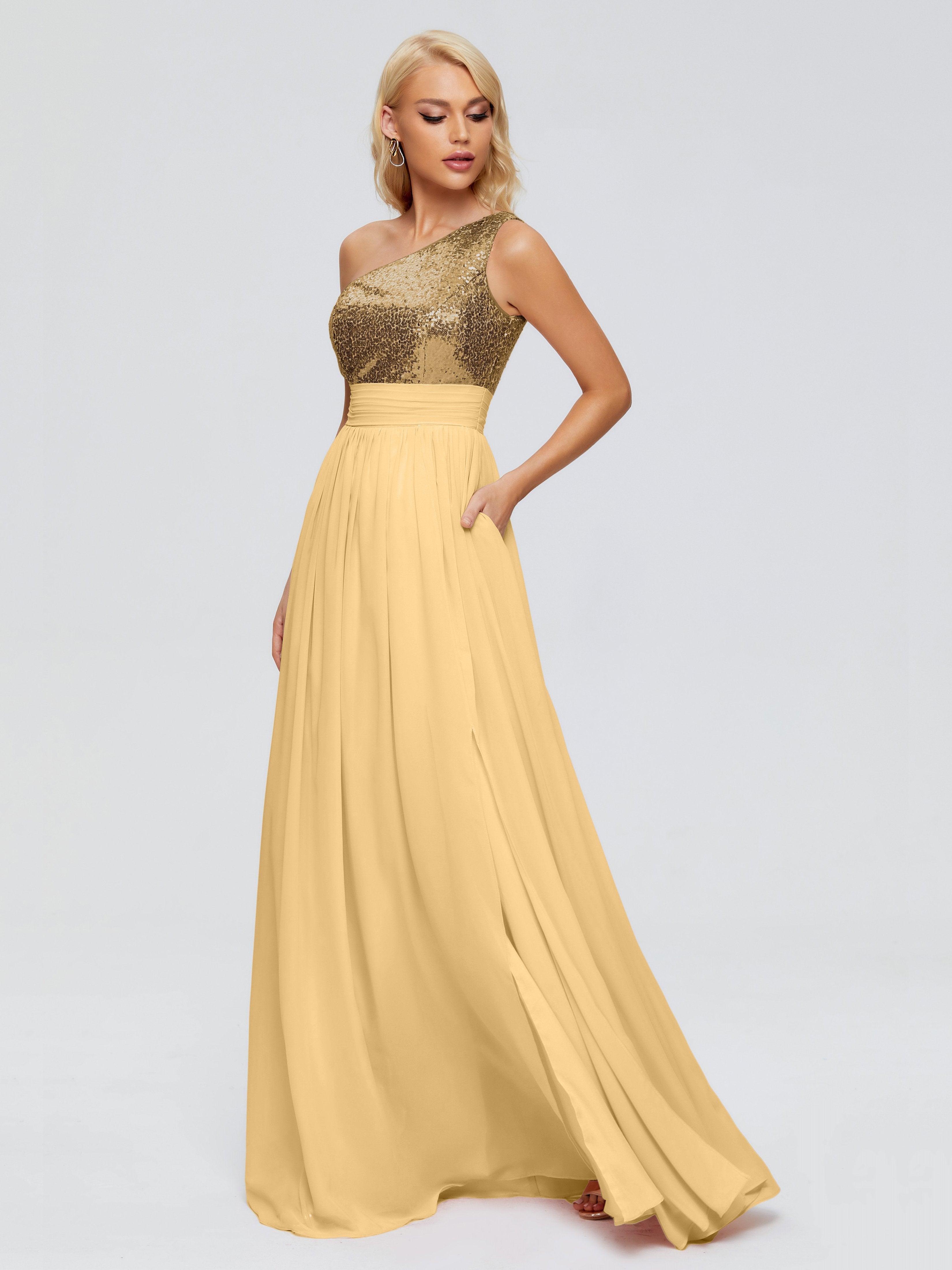 Margaret One-Shoulder Sequins Bridesmaid Dress